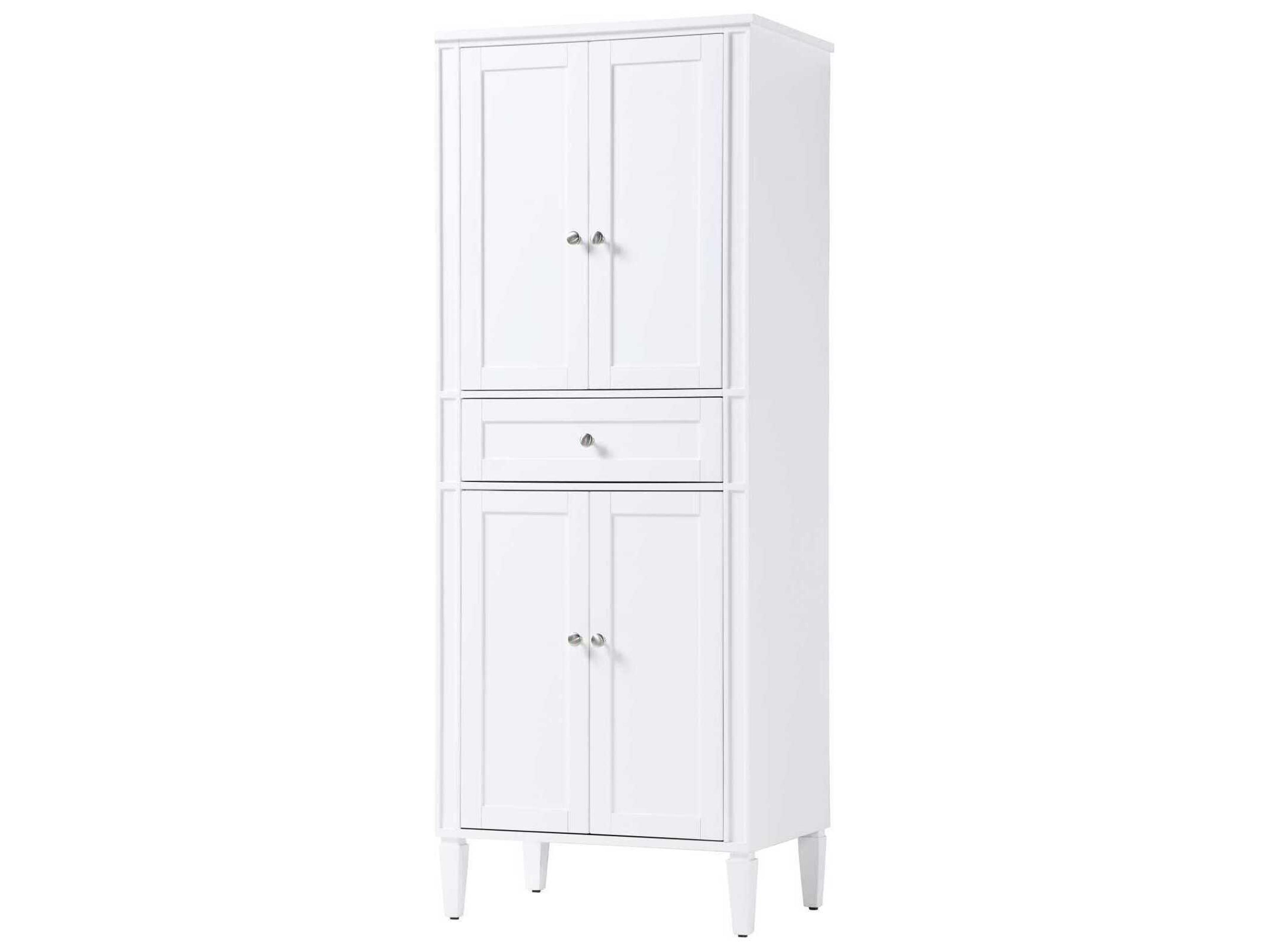Elegant Lighting Park Avenue White Rubberwood Bath Storage Cabinet