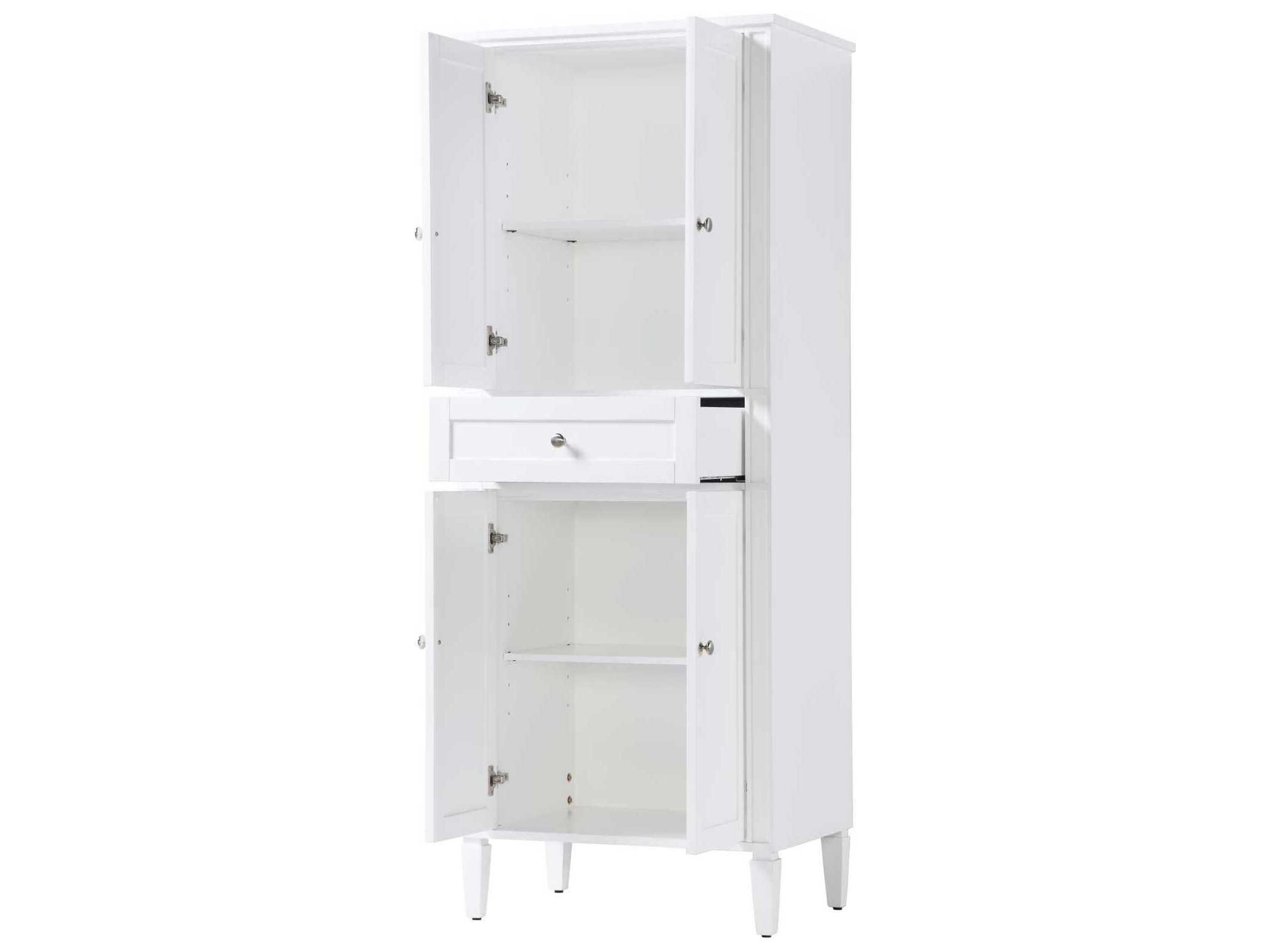 Elegant Lighting Park Avenue White Rubberwood Bath Storage Cabinet