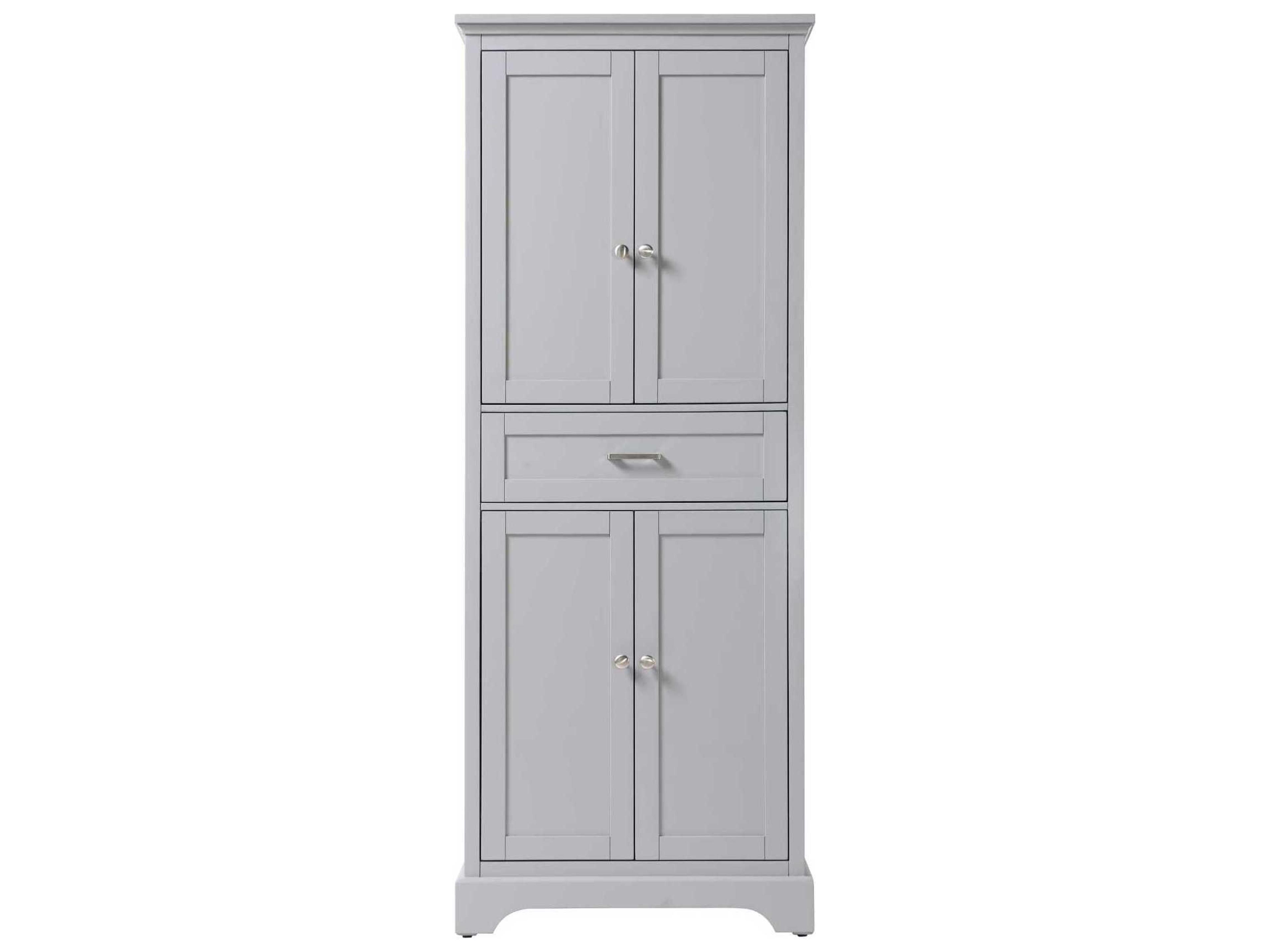 Americana Grey Rubberwood Bath Storage Cabinet