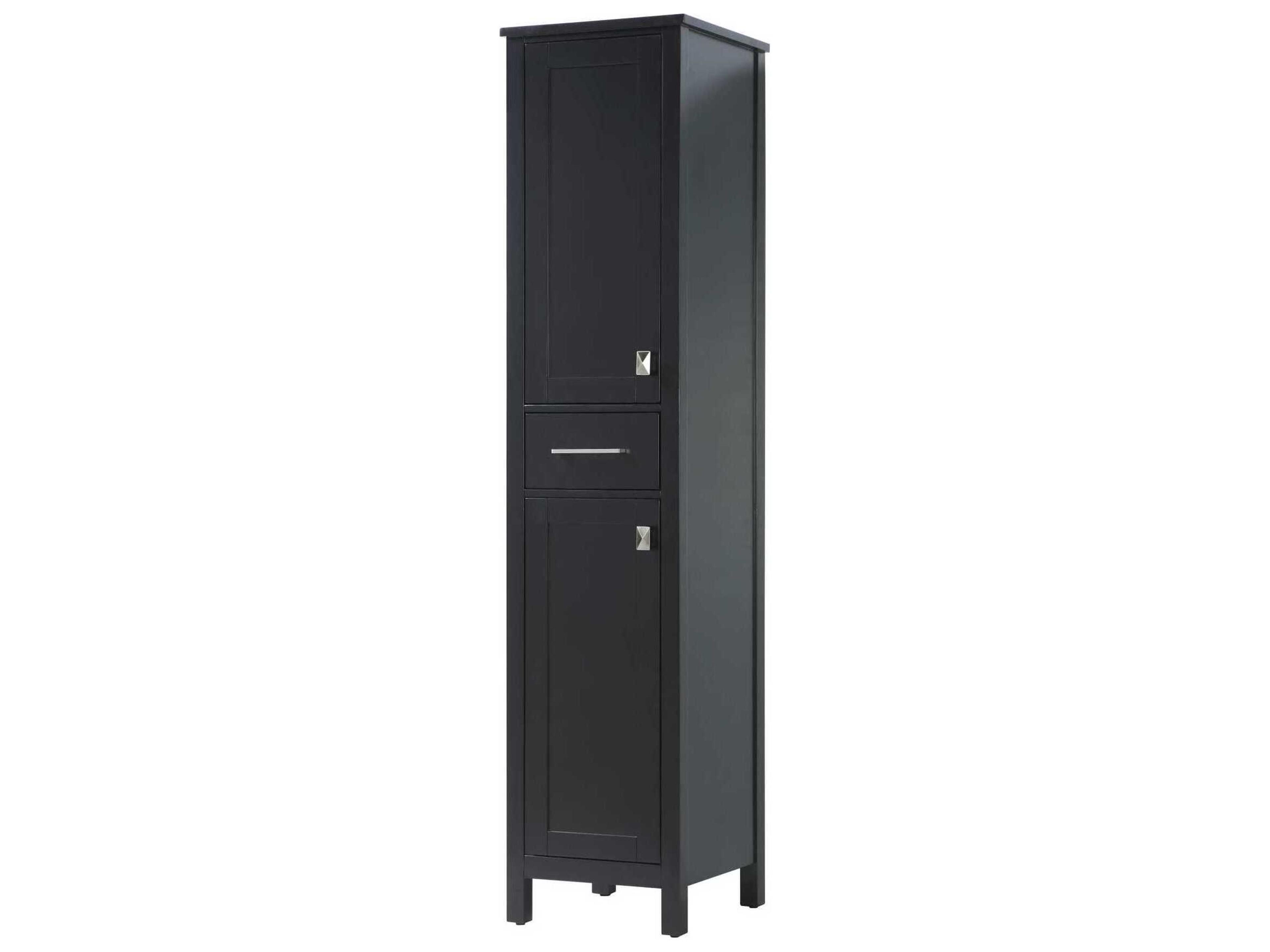 Elegant Lighting Irene Black Rubberwood Bath Storage Cabinet