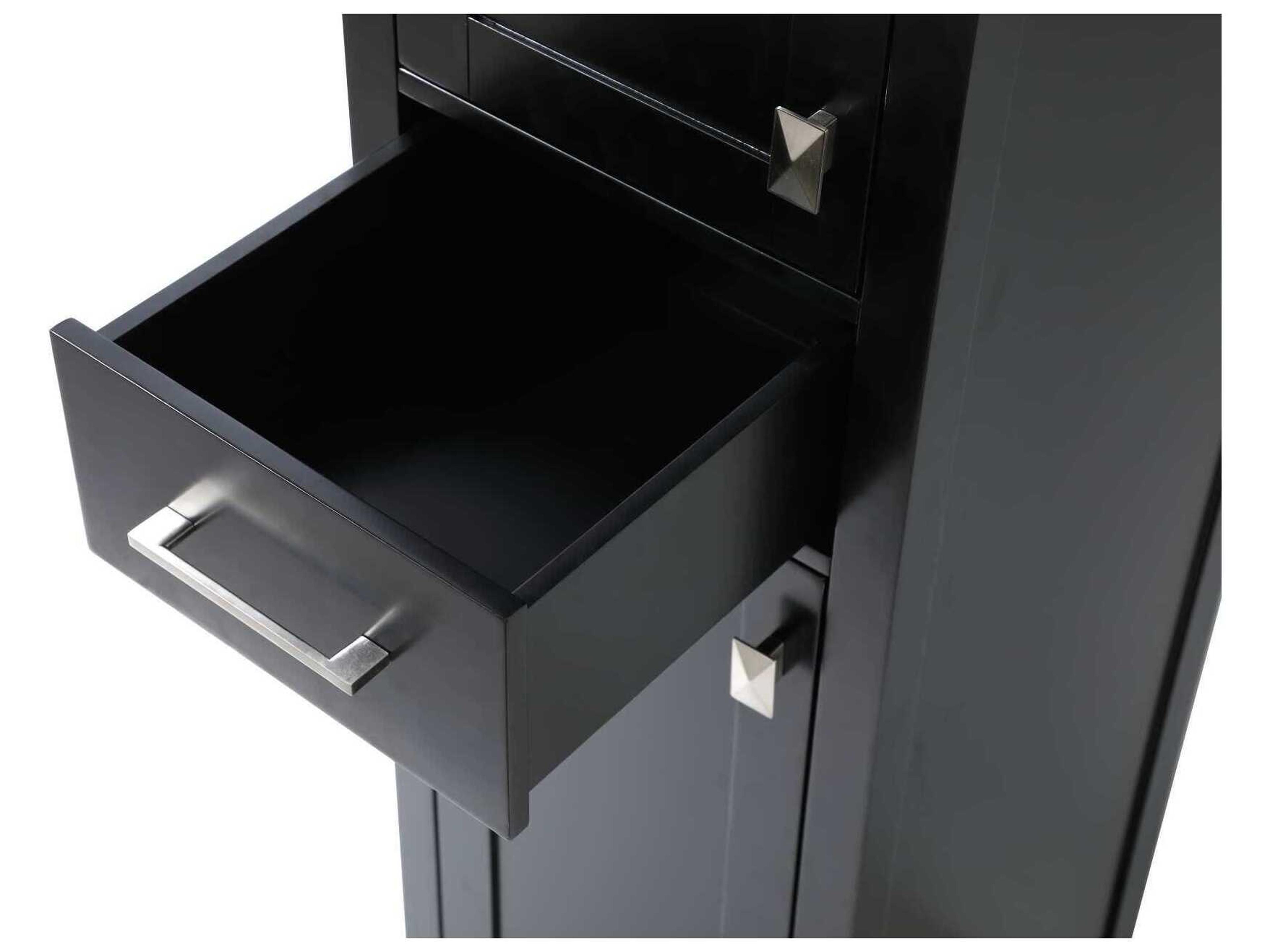 Elegant Lighting Irene Black Rubberwood Bath Storage Cabinet