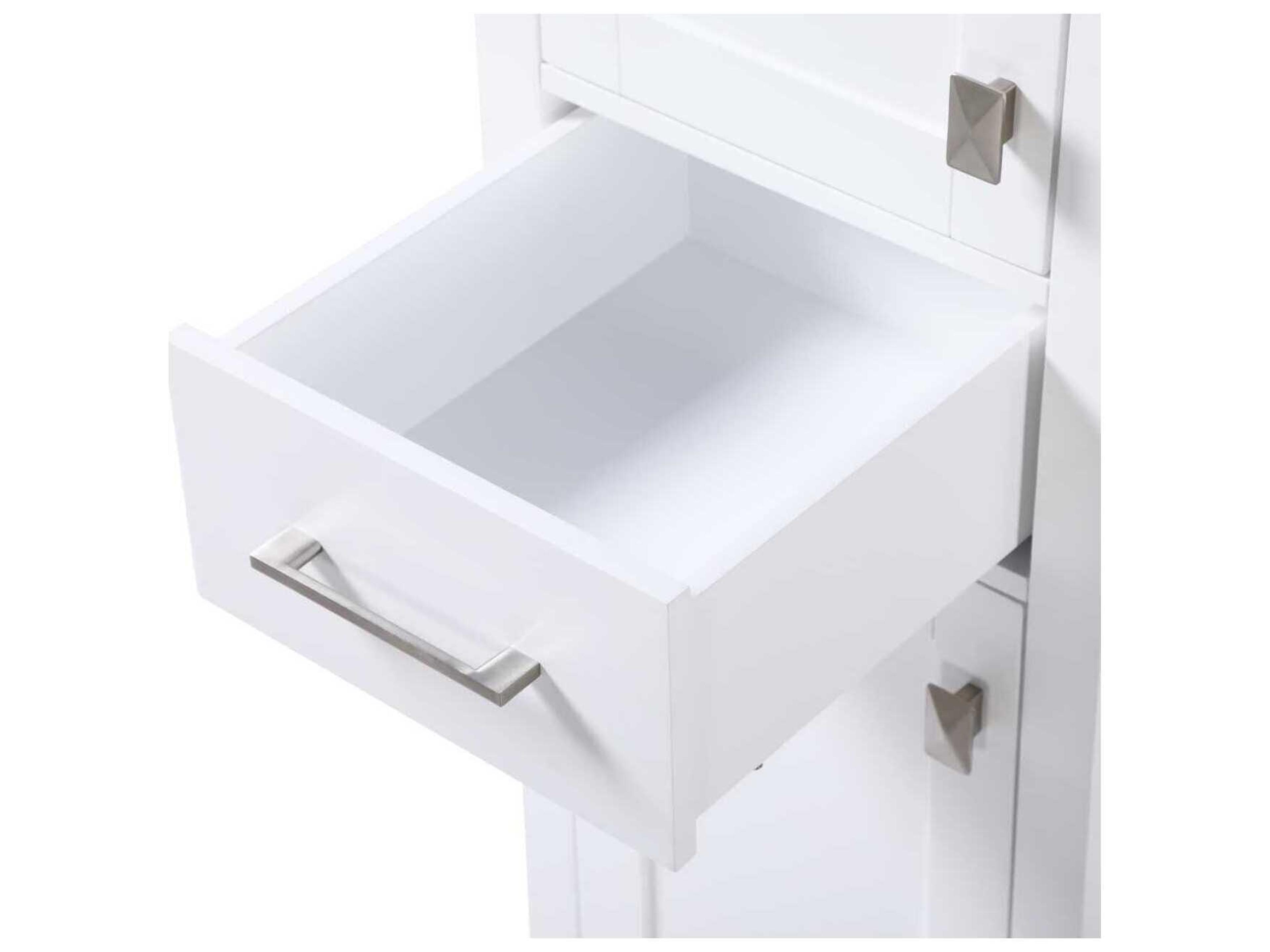 Elegant Lighting Irene White Rubberwood Bath Storage Cabinet