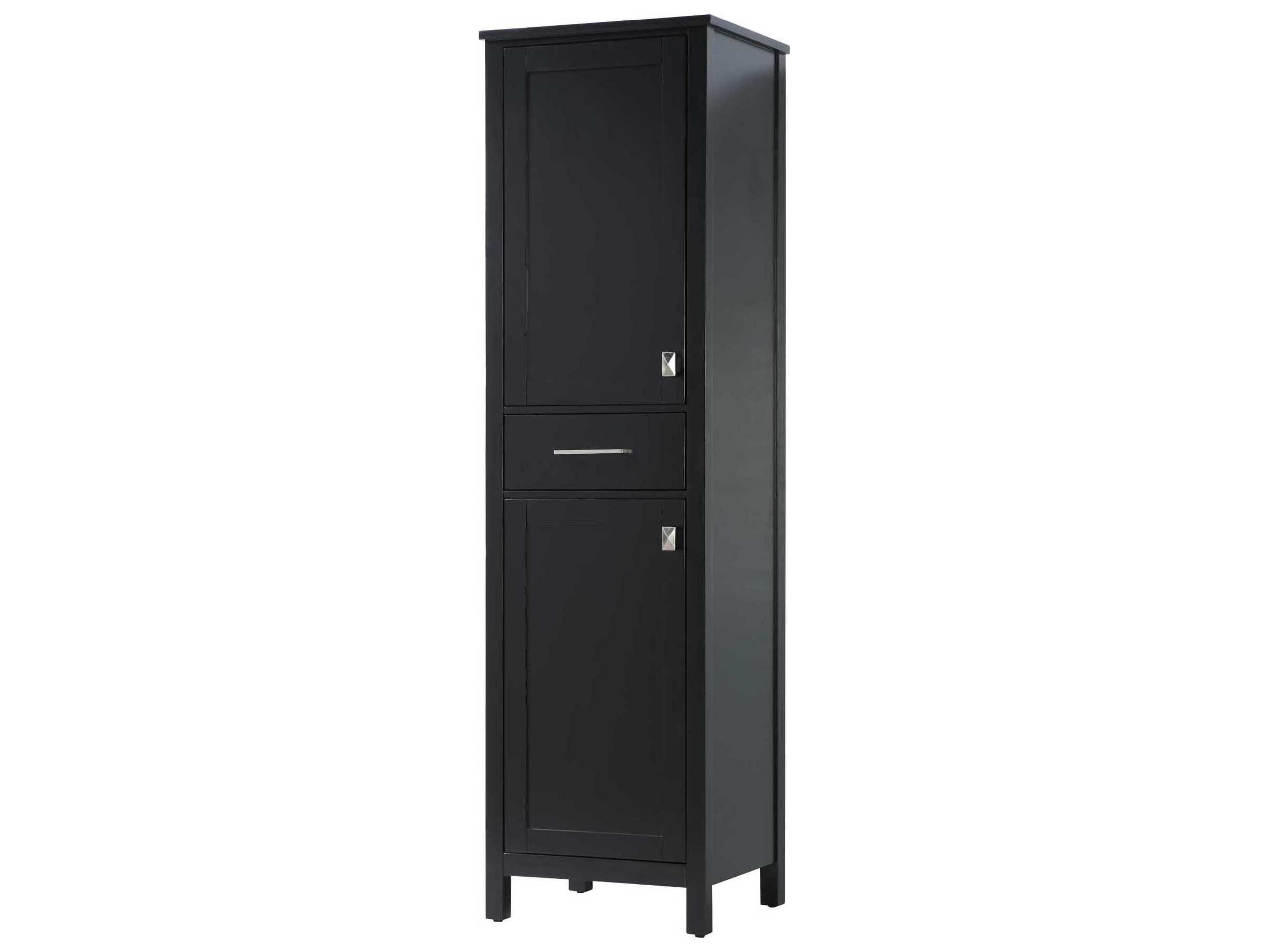Elegant Lighting Irene Black Rubberwood Bath Storage Cabinet