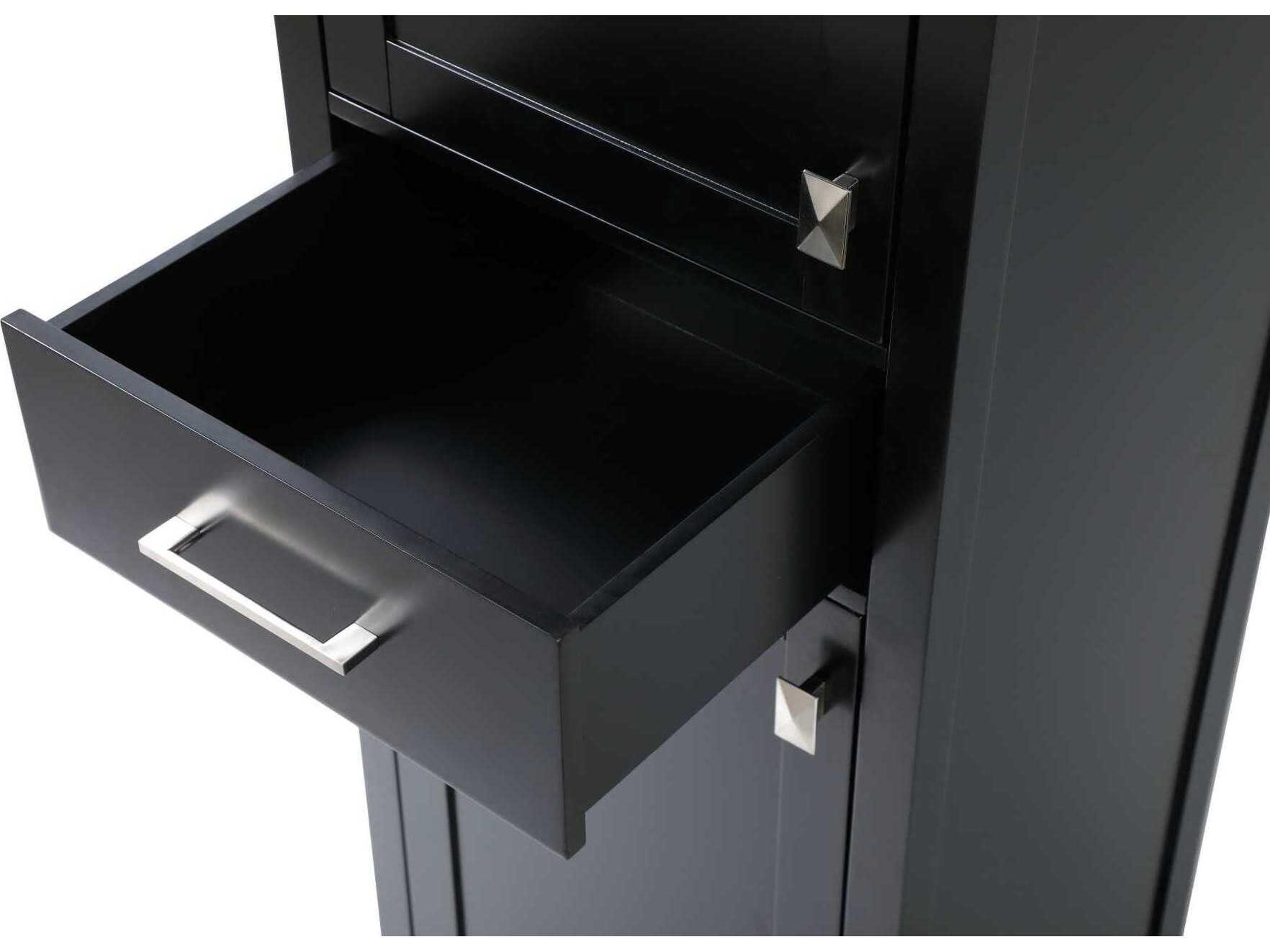 Elegant Lighting Irene Black Rubberwood Bath Storage Cabinet