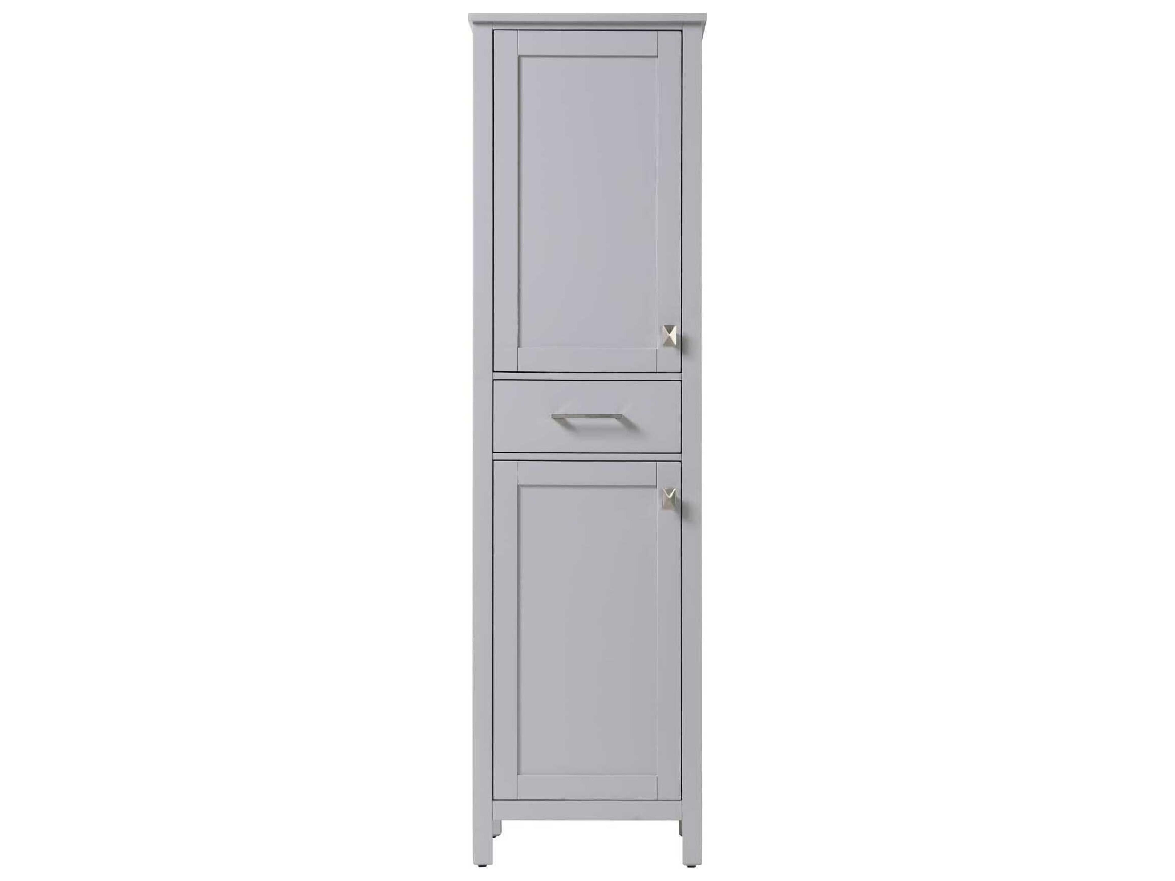 Irene Grey Rubberwood Bath Storage Cabinet