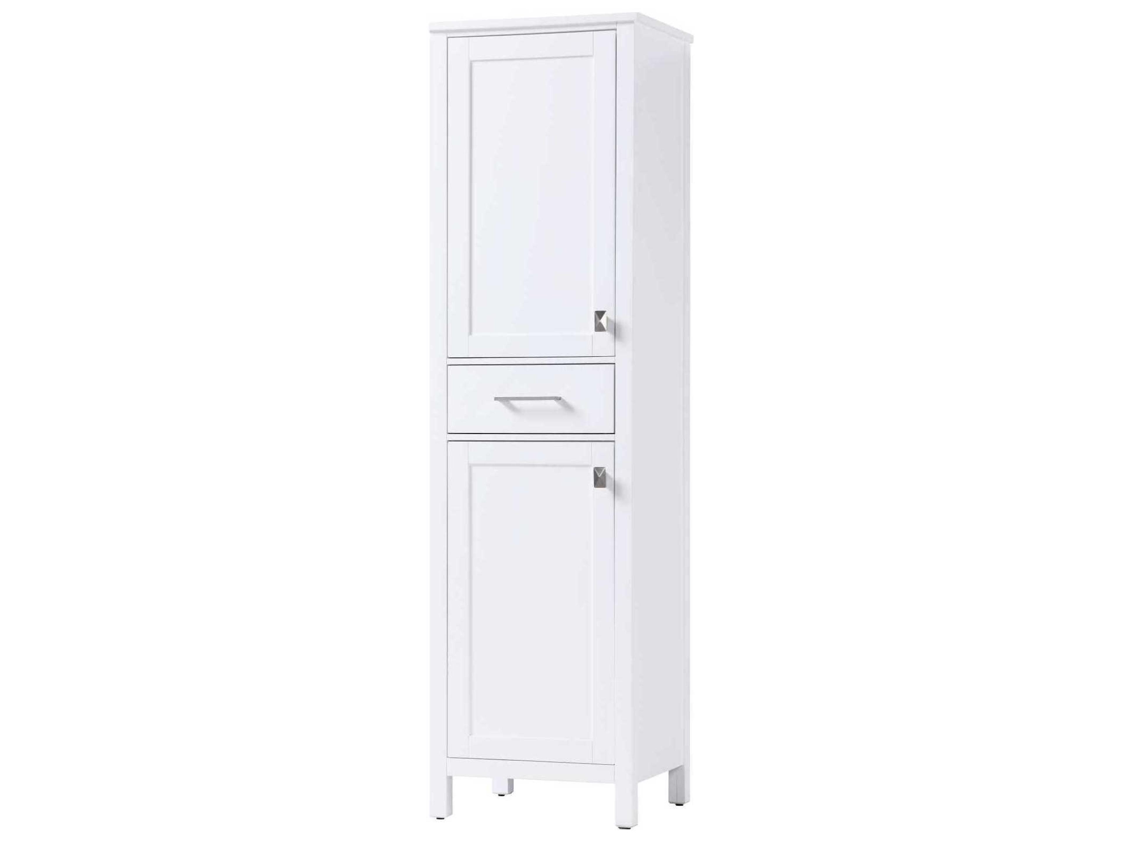 Elegant Lighting Irene White Rubberwood Bath Storage Cabinet