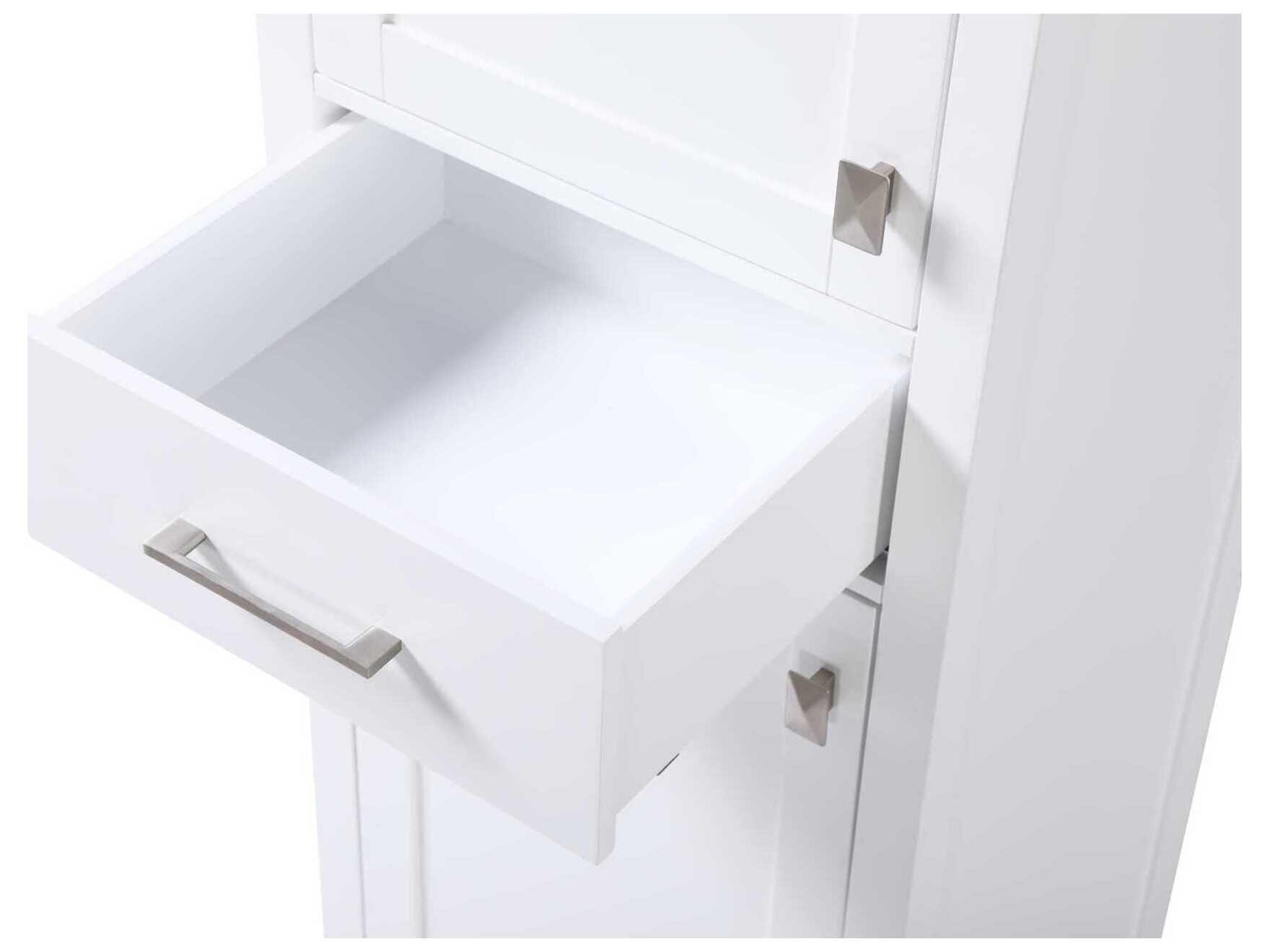 Elegant Lighting Irene White Rubberwood Bath Storage Cabinet
