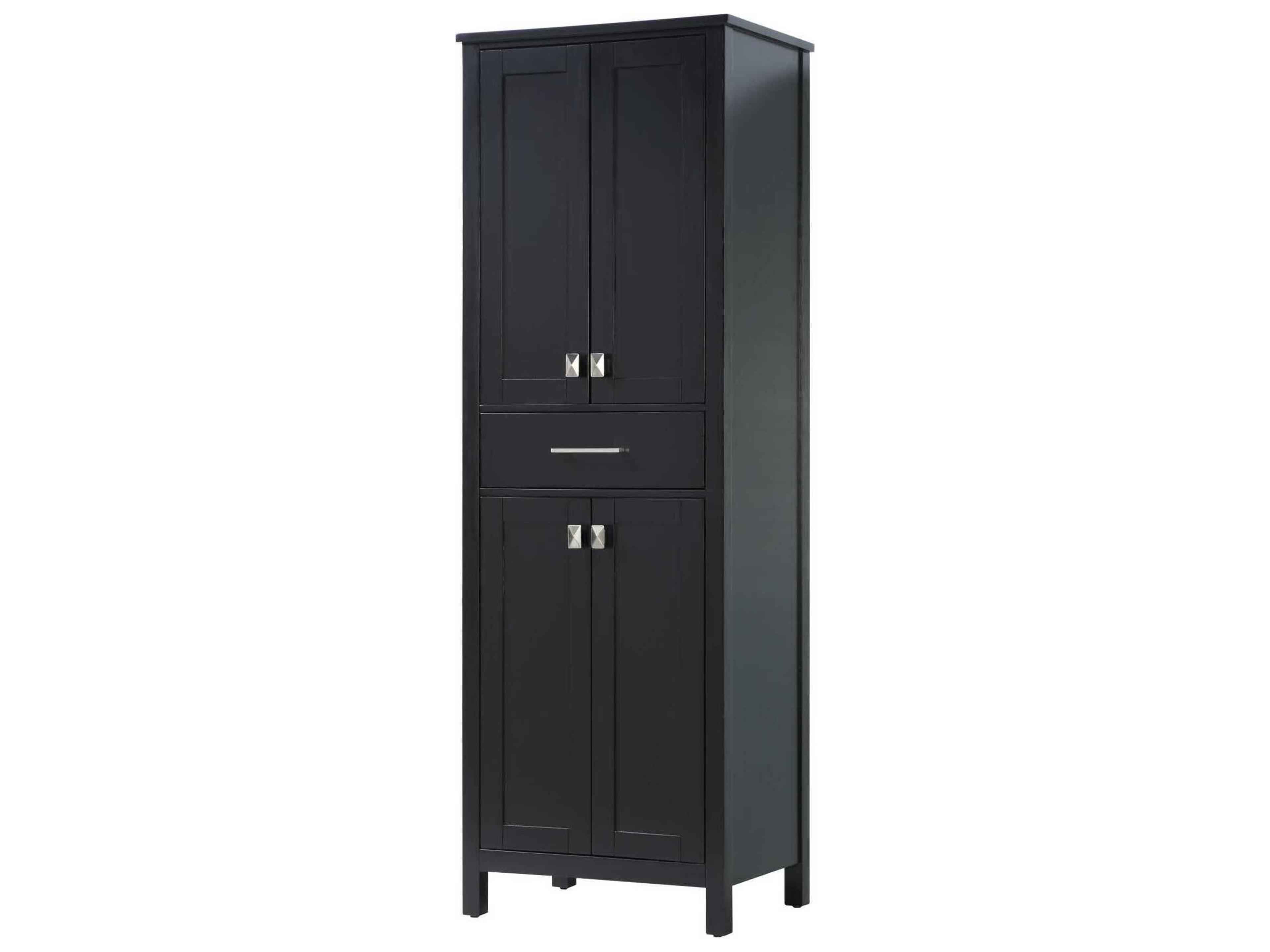 Elegant Lighting Irene Black Rubberwood Bath Storage Cabinet