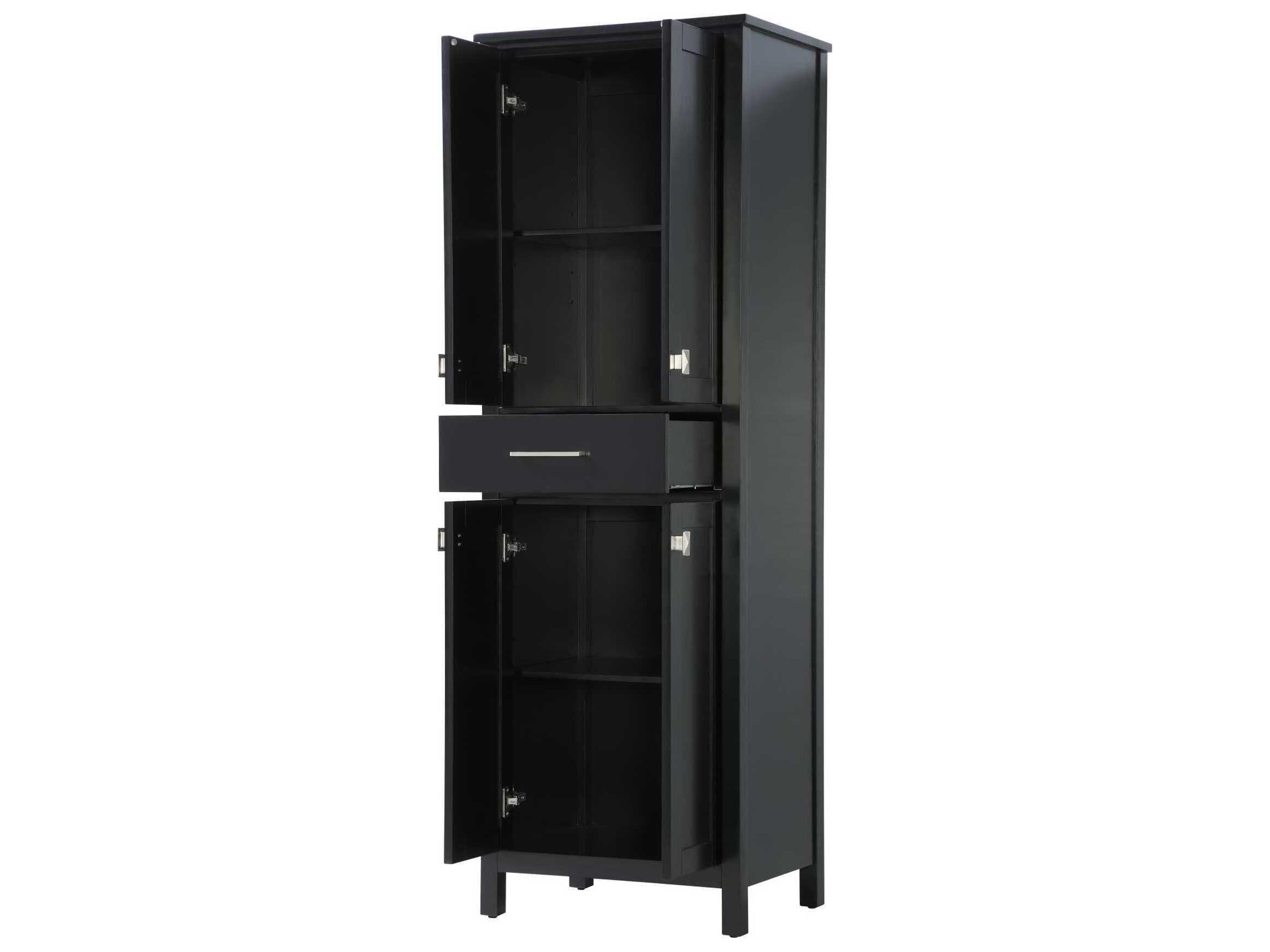 Elegant Lighting Irene Black Rubberwood Bath Storage Cabinet