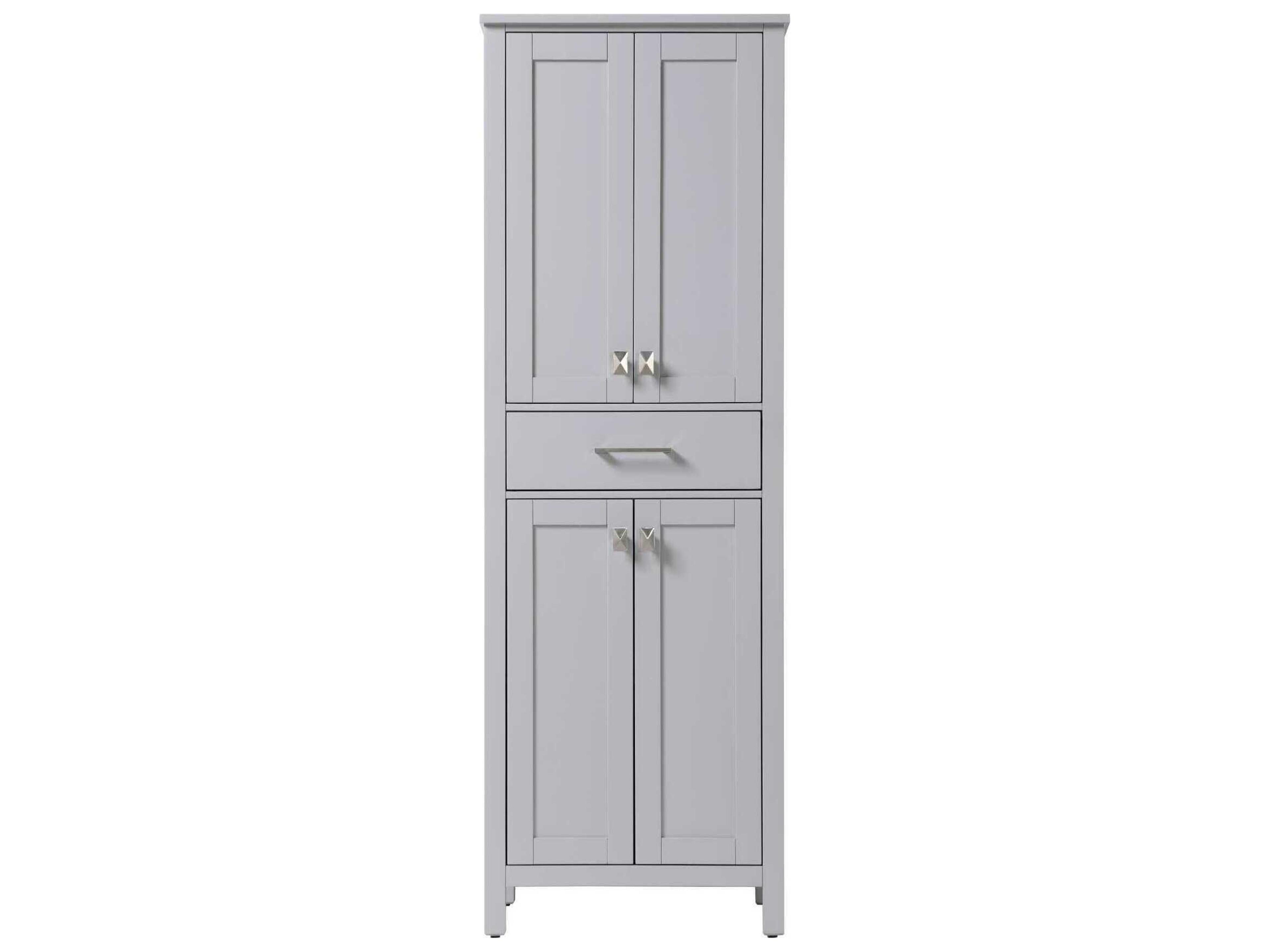 Irene Grey Rubberwood Bath Storage Cabinet