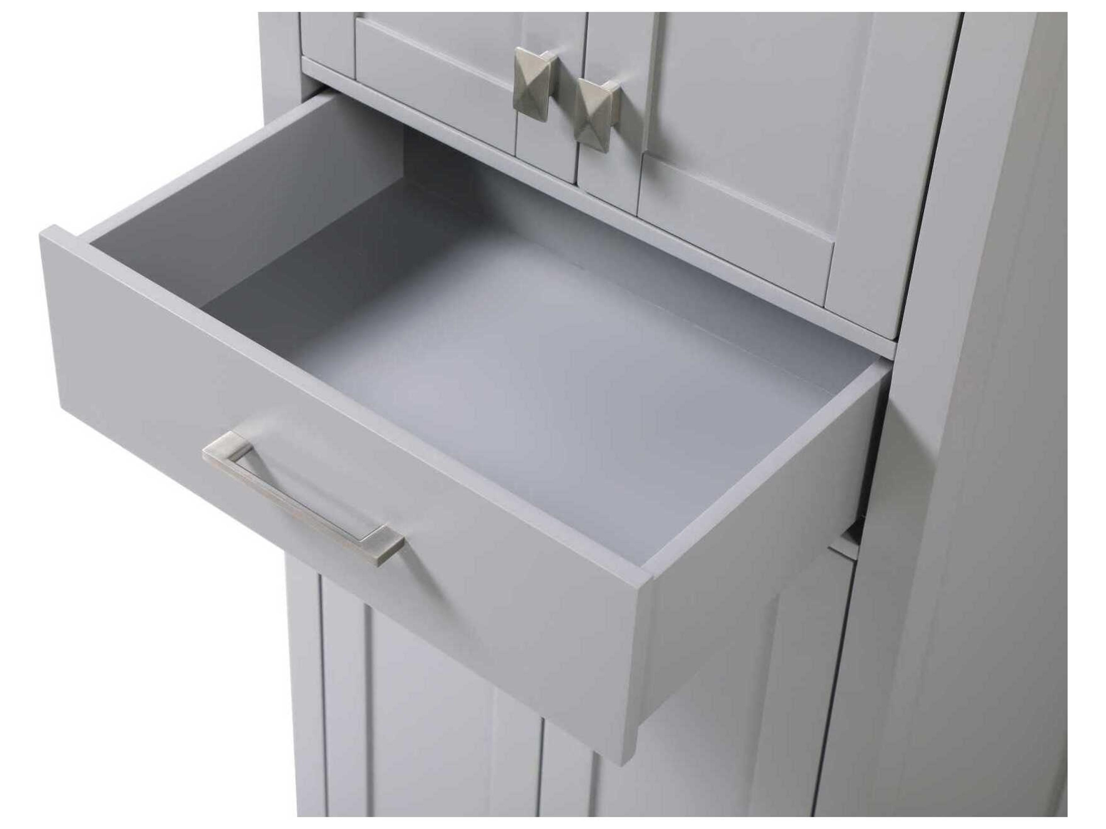 Elegant Lighting Irene Grey Rubberwood Bath Storage Cabinet