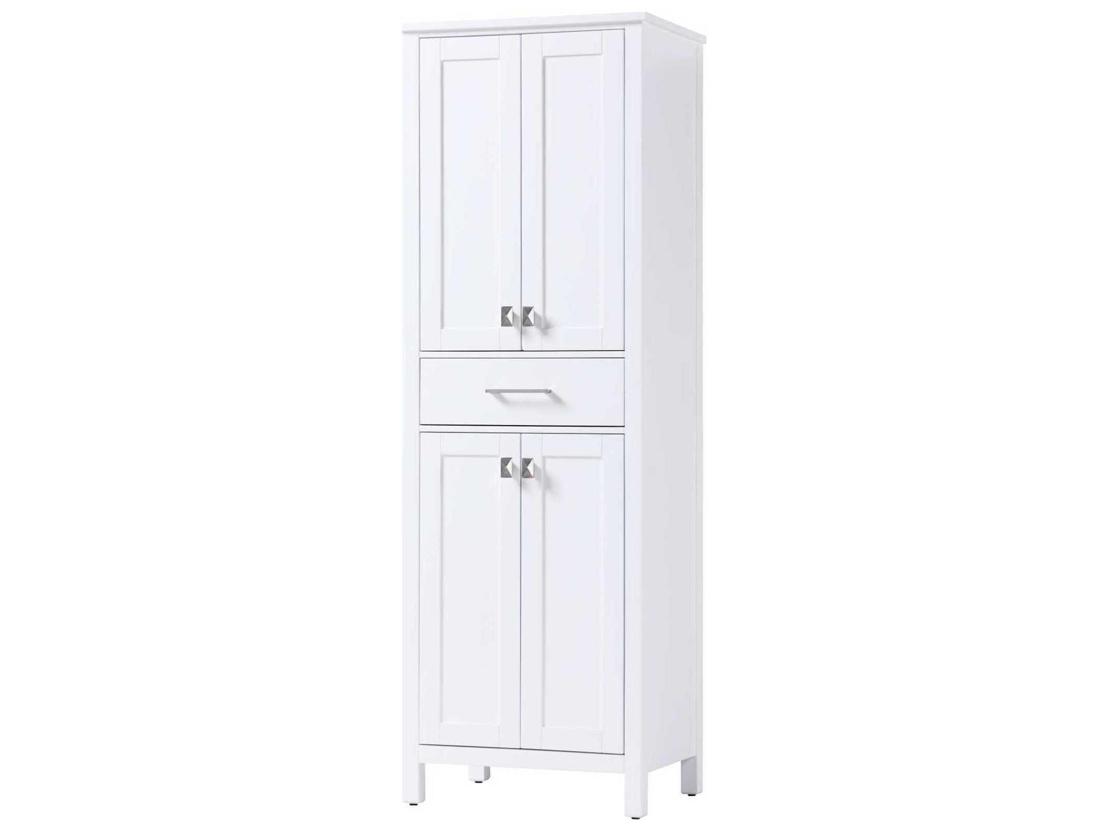 Elegant Lighting Irene White Rubberwood Bath Storage Cabinet