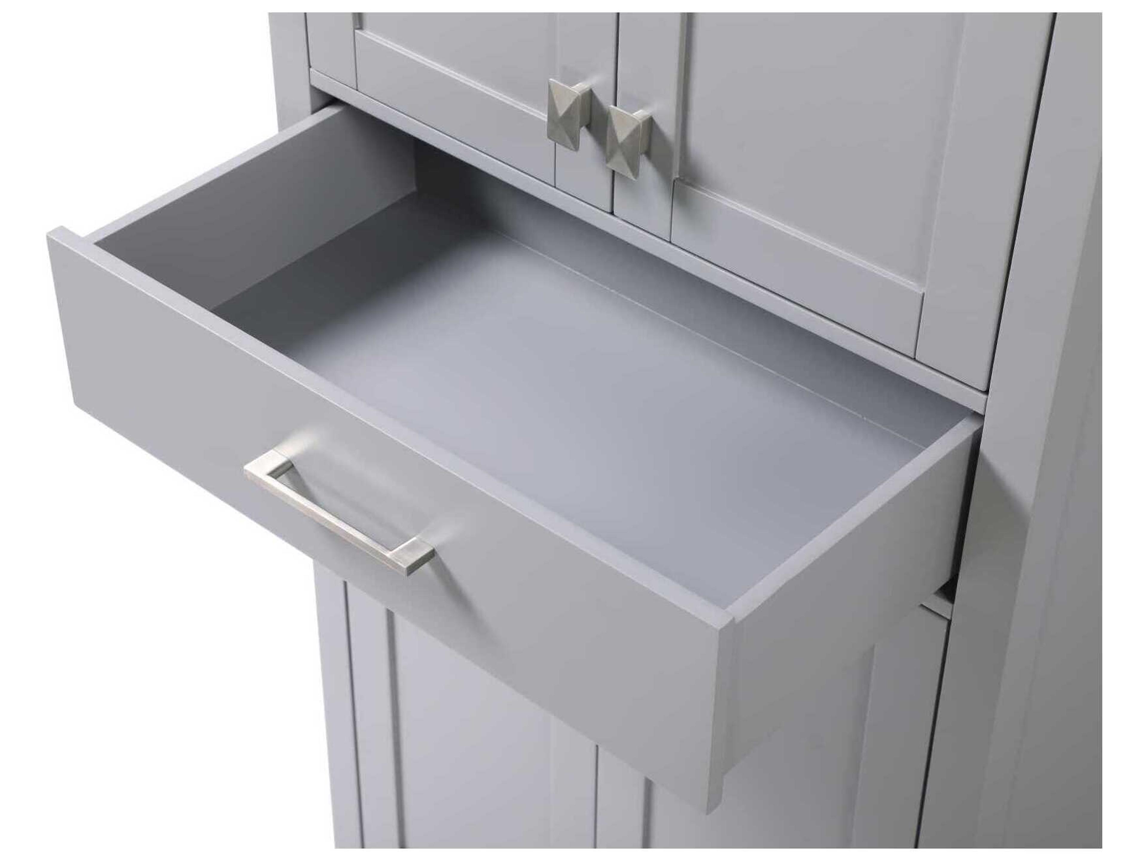 Elegant Lighting Irene Grey Rubberwood Bath Storage Cabinet