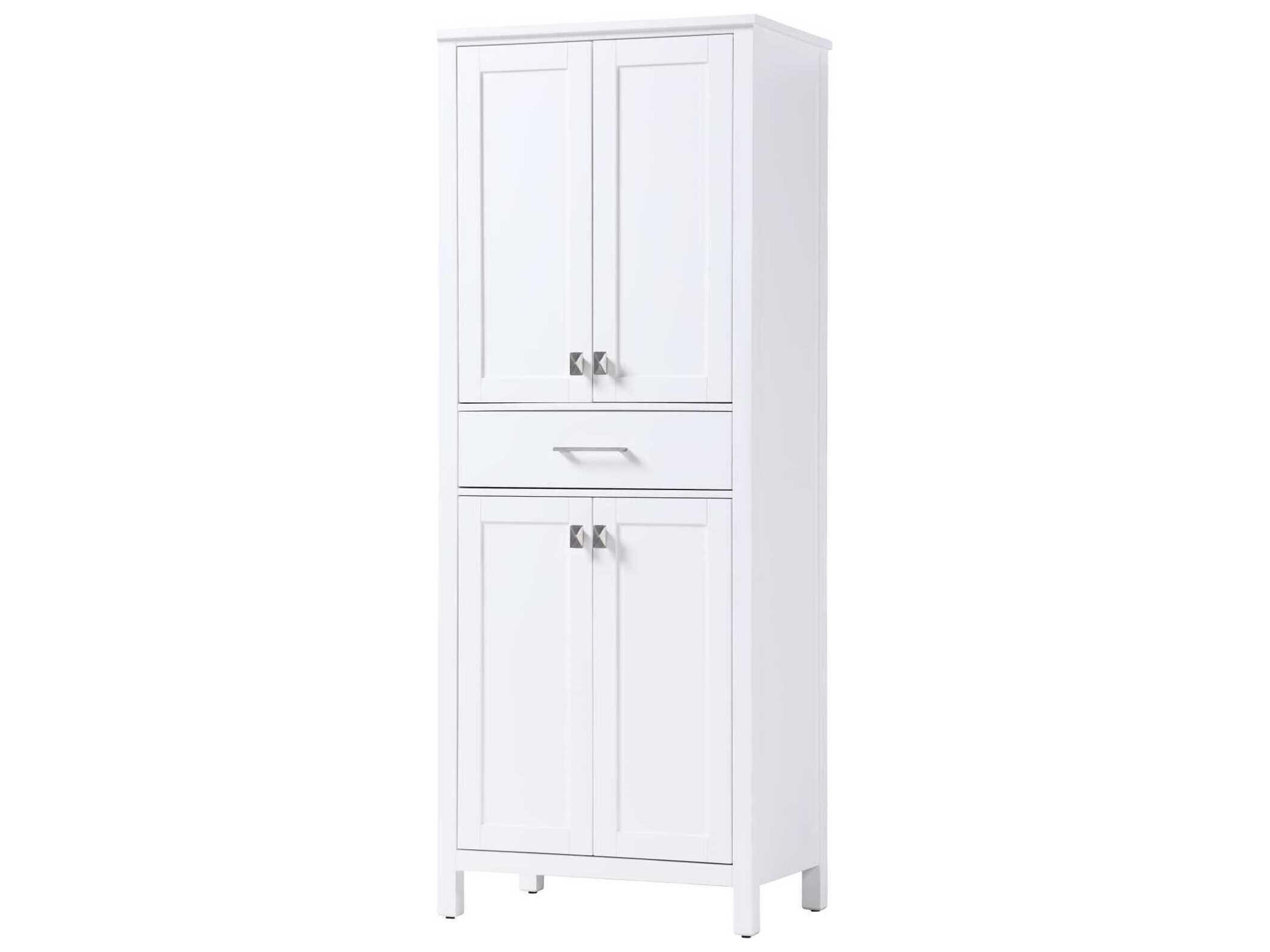 Elegant Lighting Irene White Rubberwood Bath Storage Cabinet