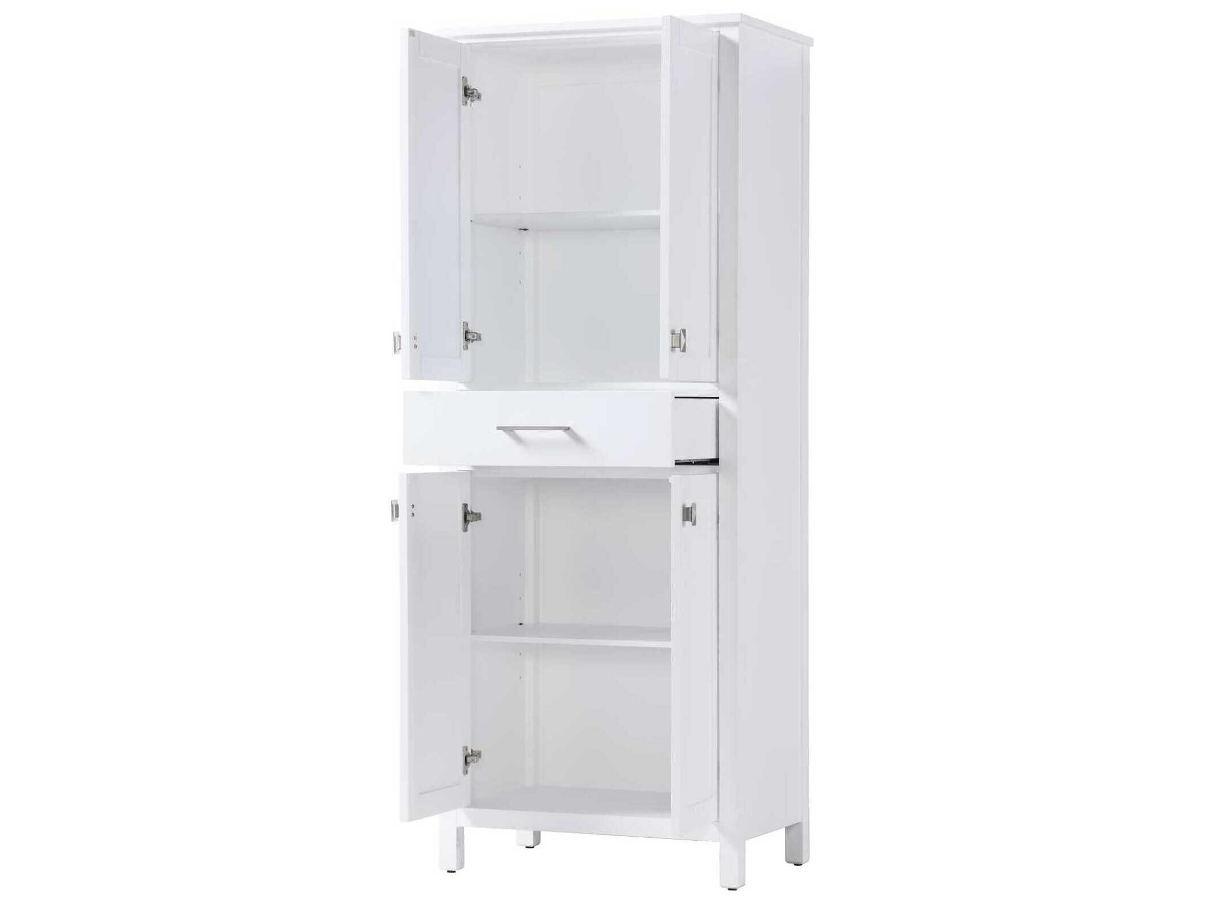 Elegant Lighting Irene White Rubberwood Bath Storage Cabinet
