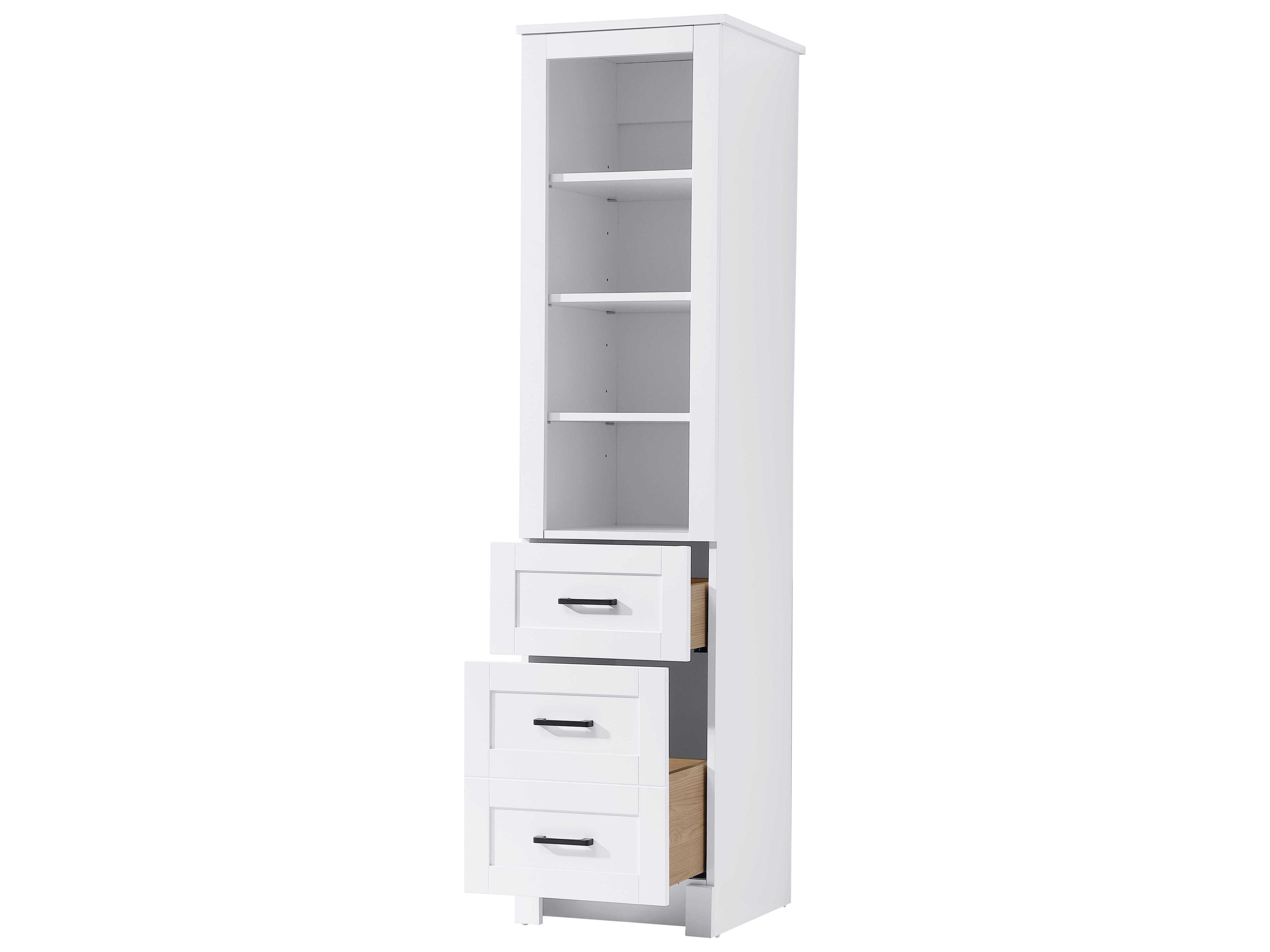 Elegant Lighting Soma White Bath Storage Glass Cabinet