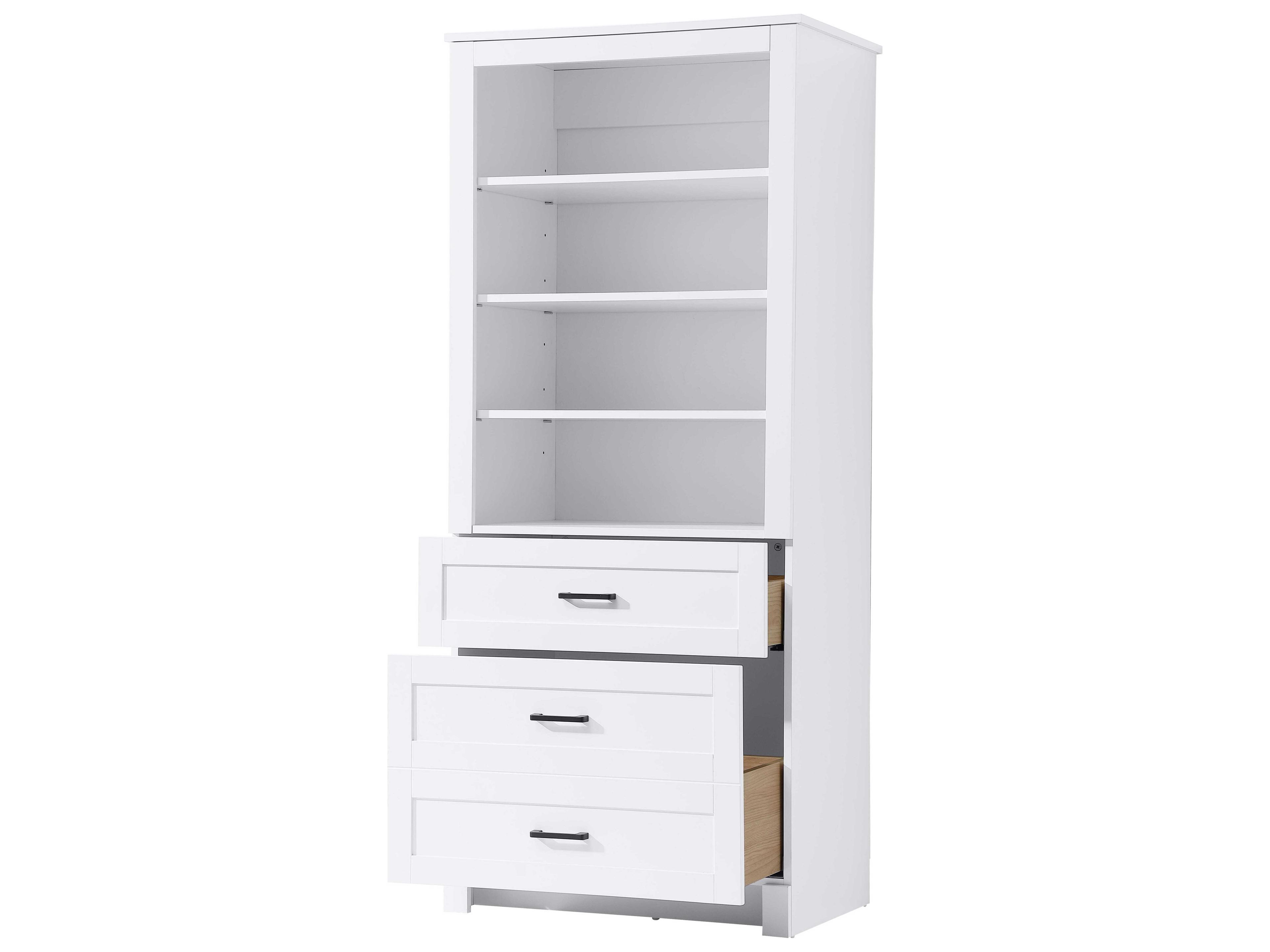 Elegant Lighting Soma White Bath Storage Glass Cabinet