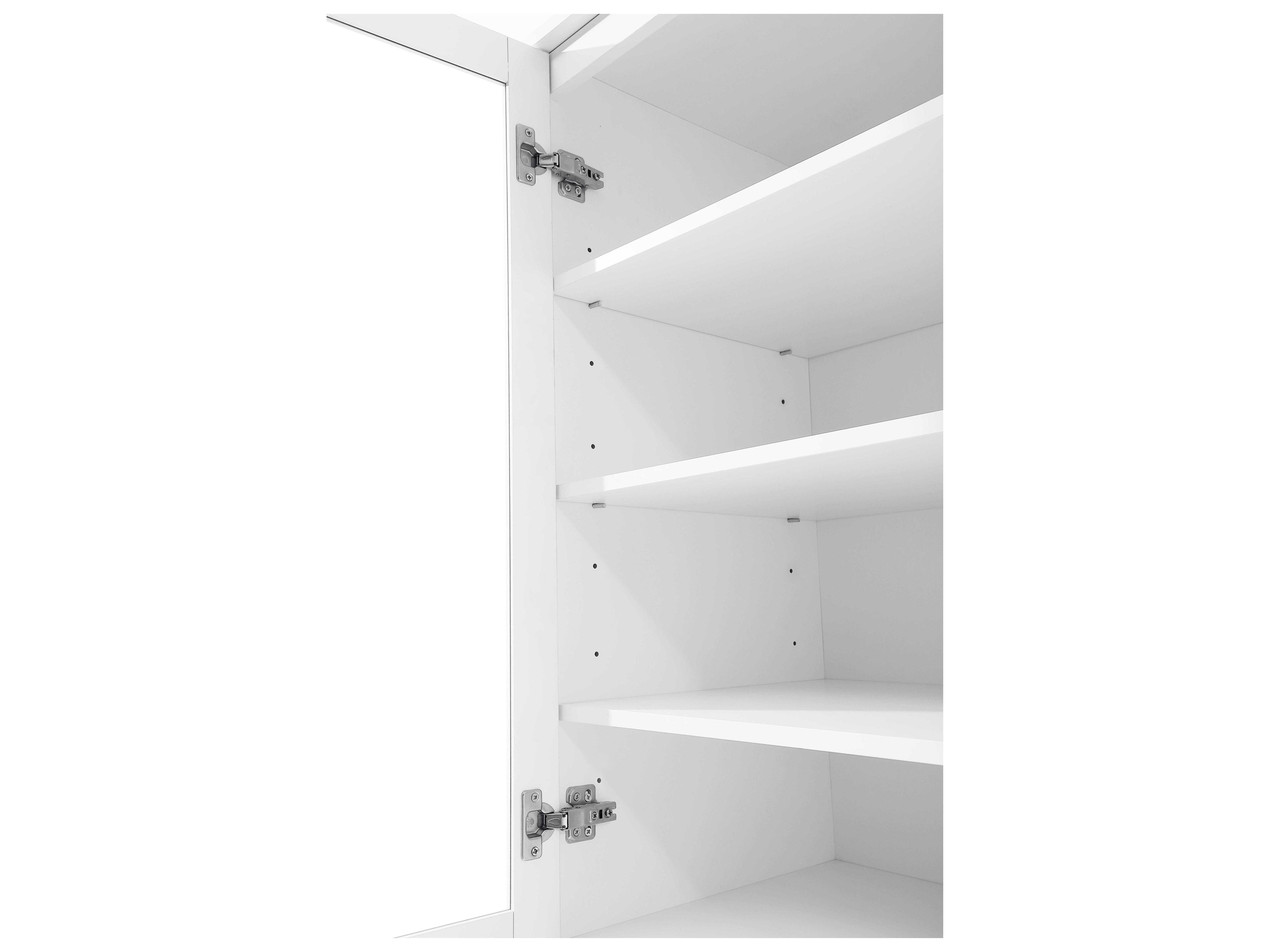 Elegant Lighting Soma White Bath Storage Glass Cabinet