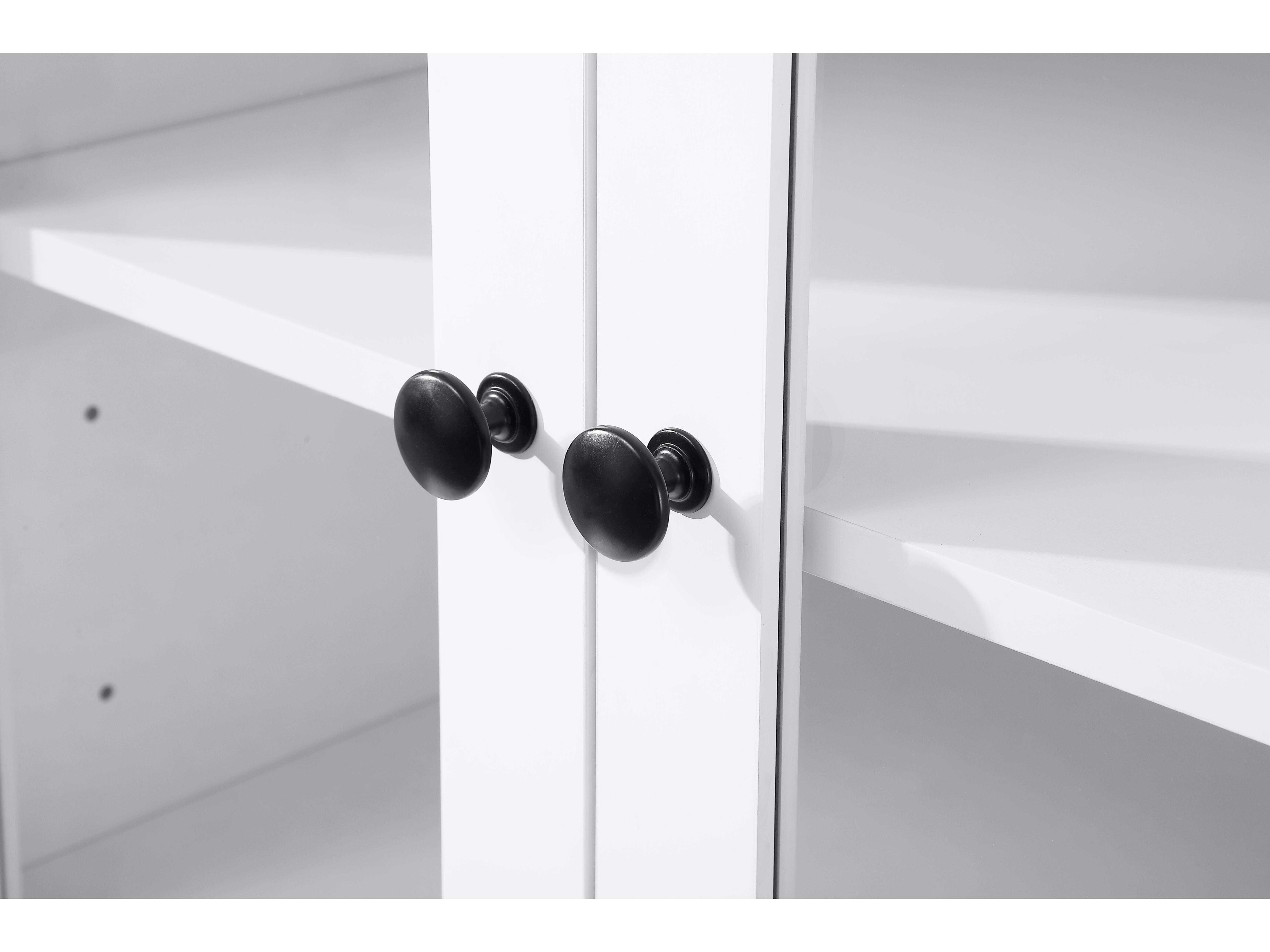 Elegant Lighting Soma White Bath Storage Glass Cabinet