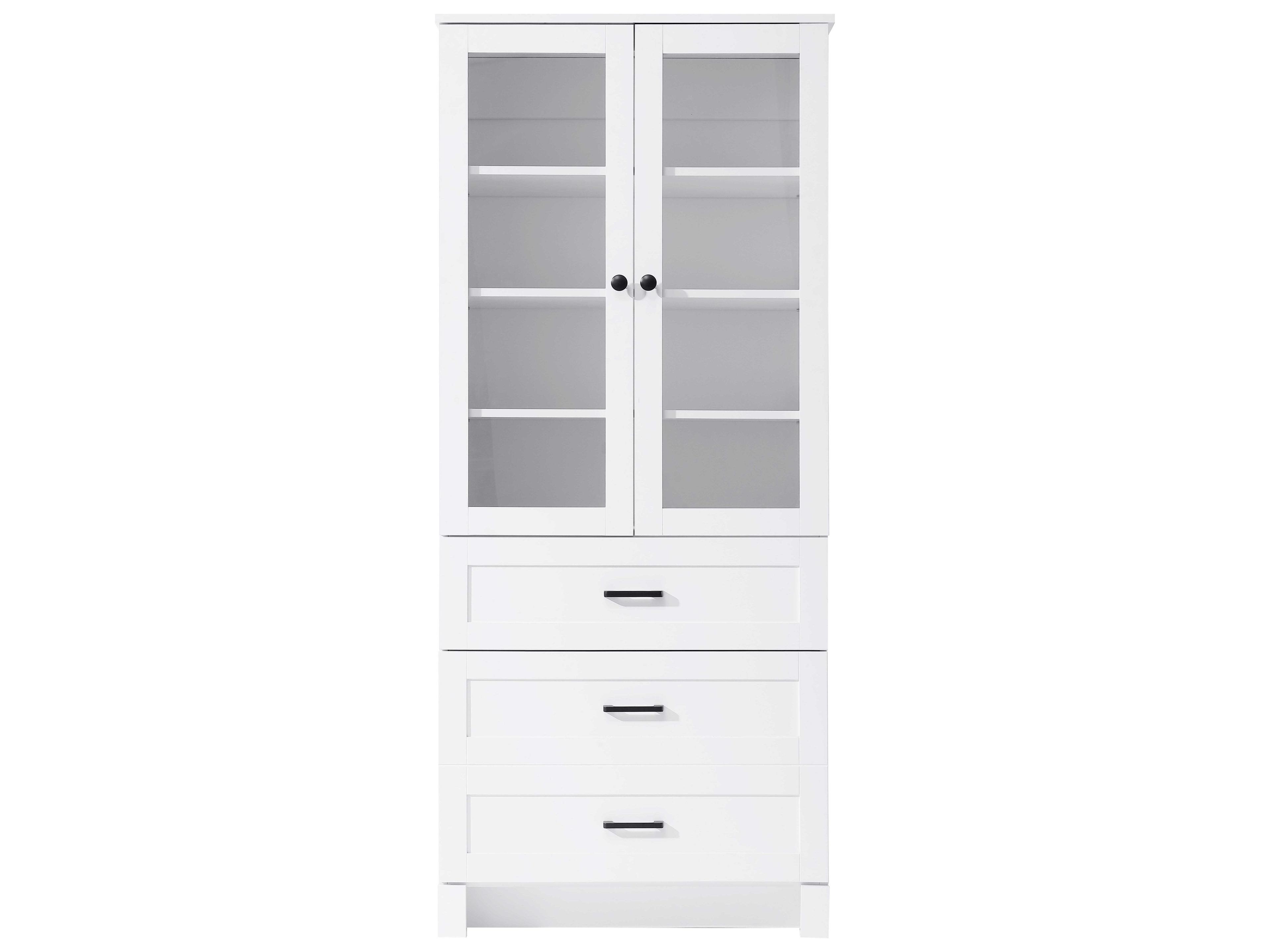 Soma White Bath Storage Glass Cabinet