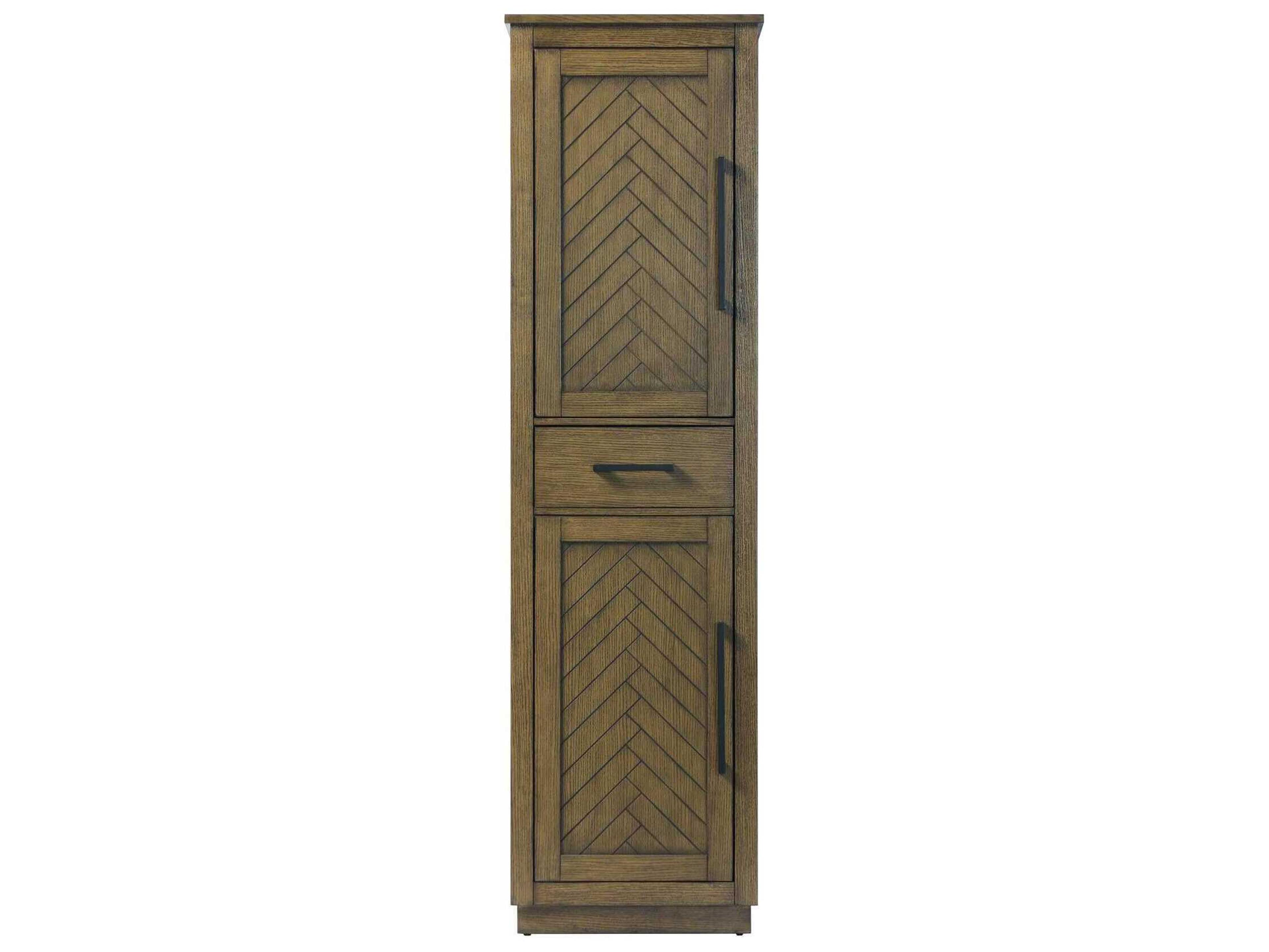 Chase Hazel Oak Brown Rubberwood Bath Storage Cabinet