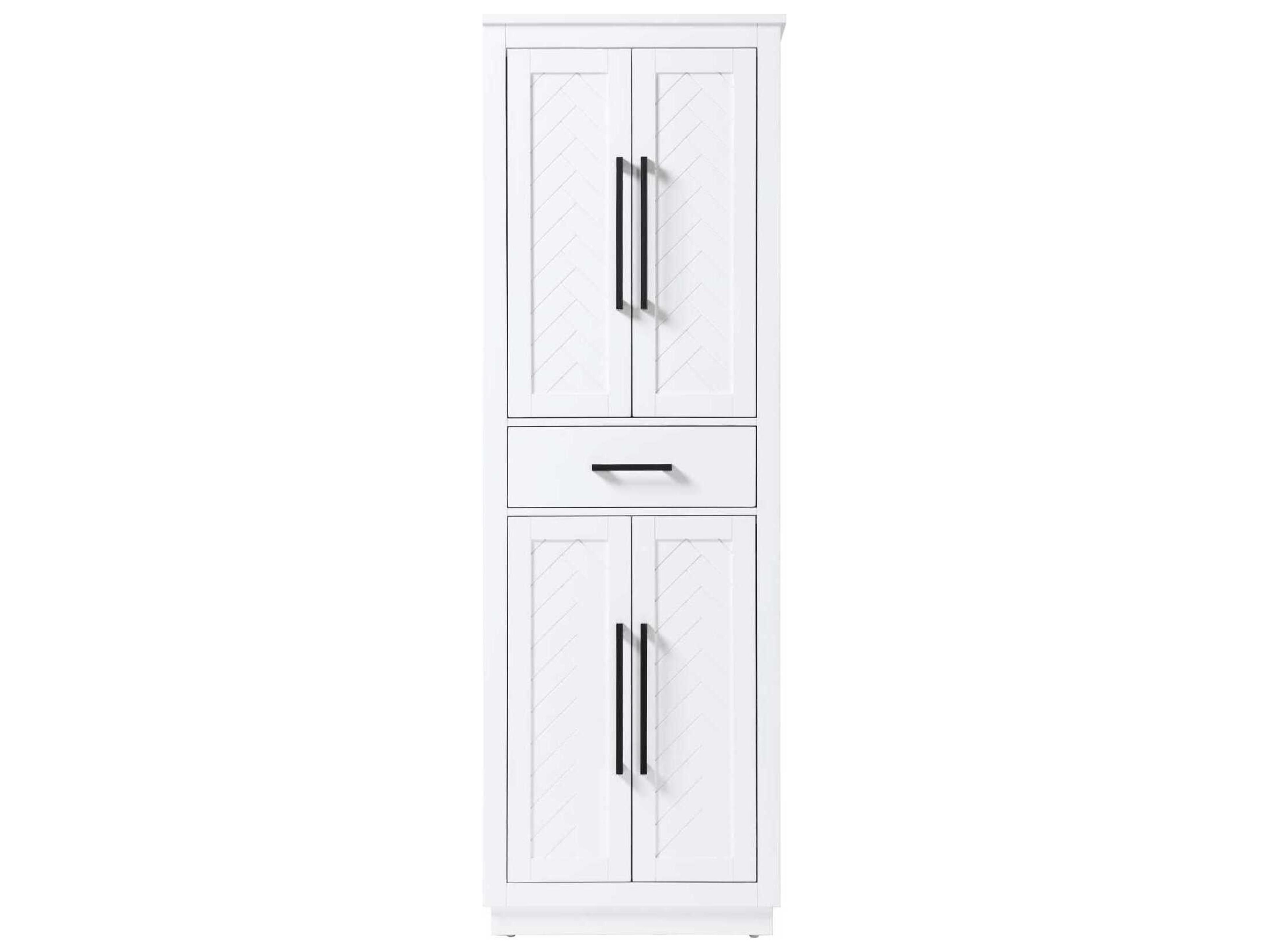 Chase White Rubberwood Bath Storage Cabinet