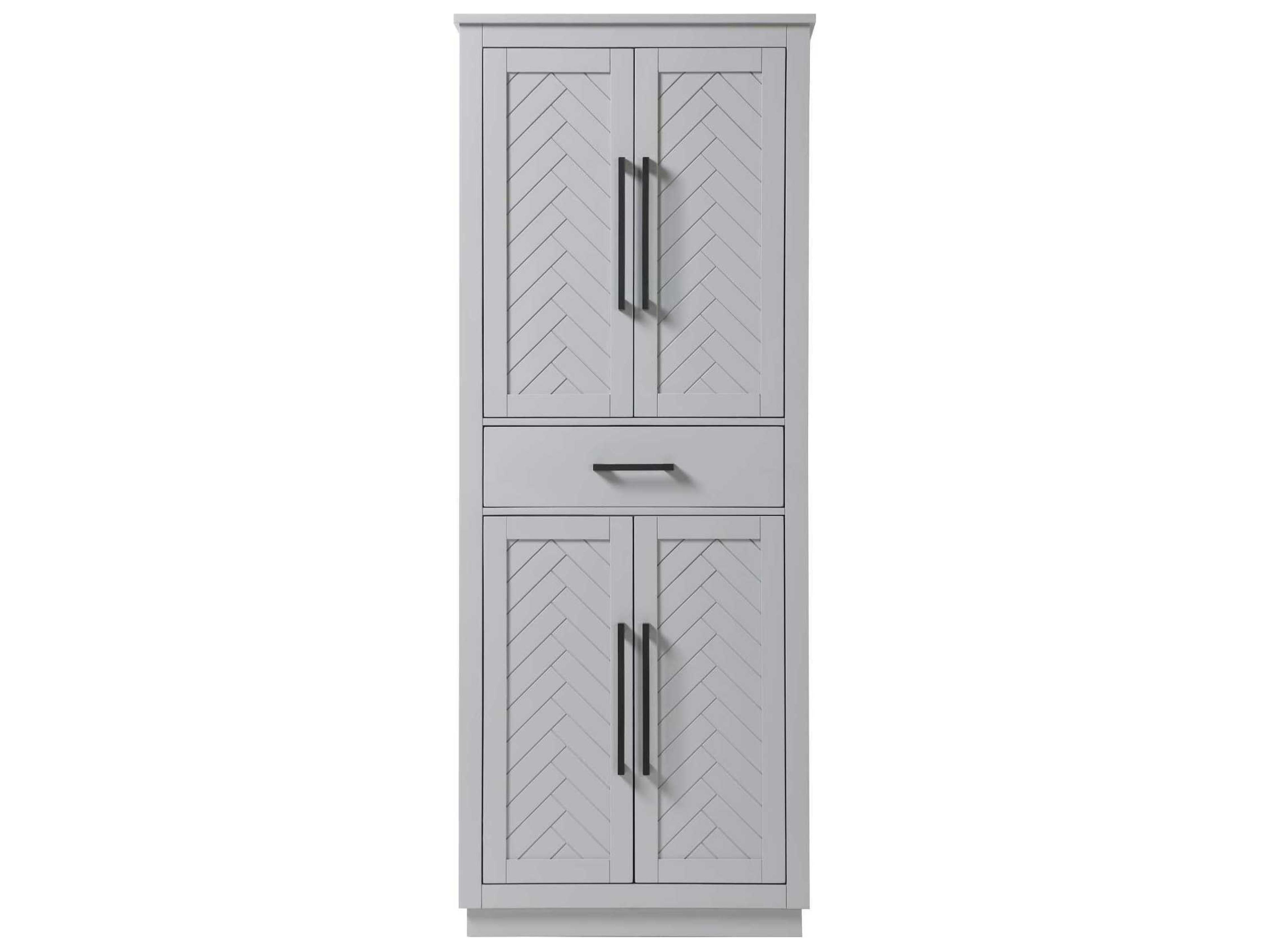 Chase Grey Rubberwood Bath Storage Cabinet
