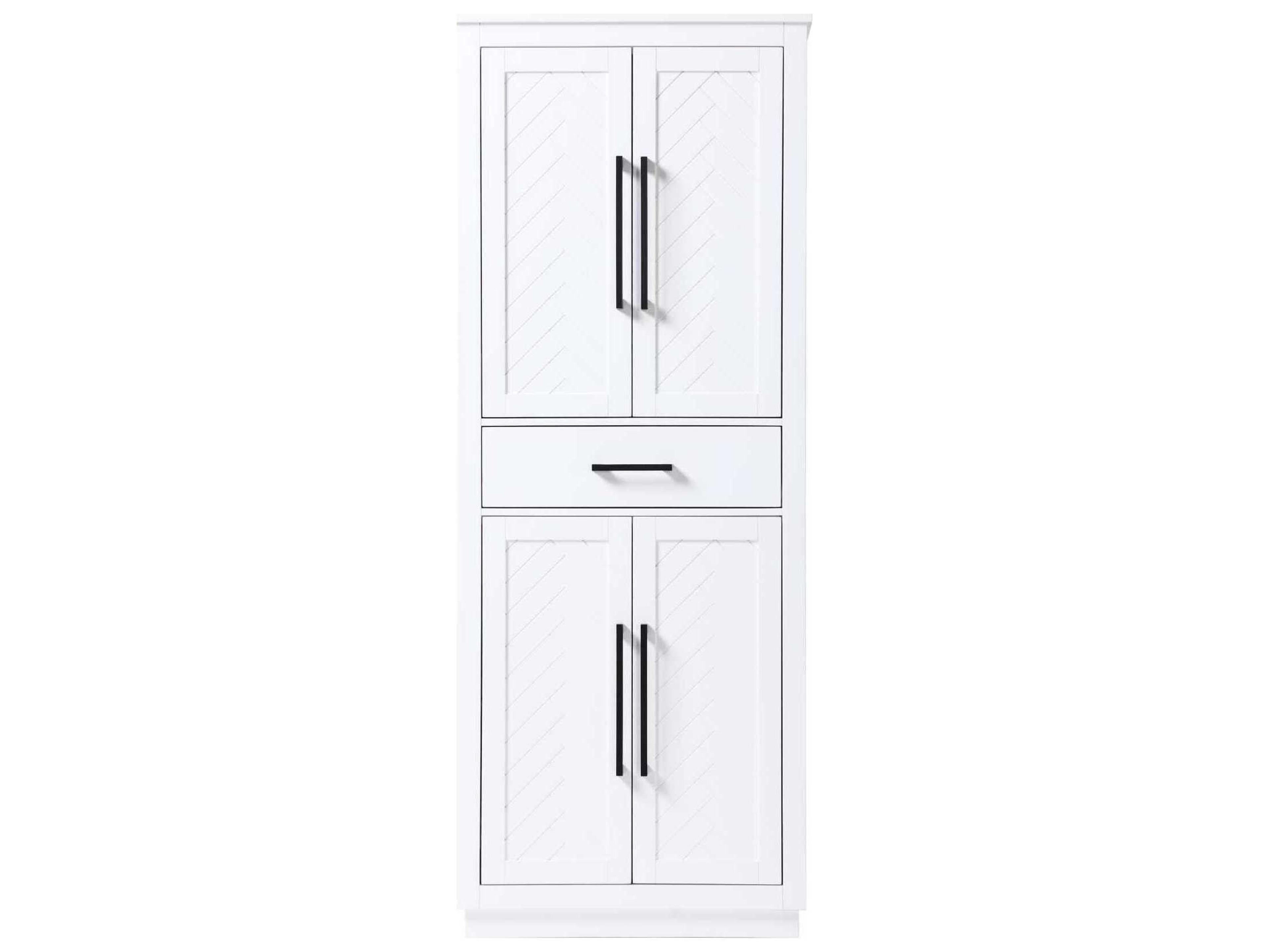 Chase White Rubberwood Bath Storage Cabinet
