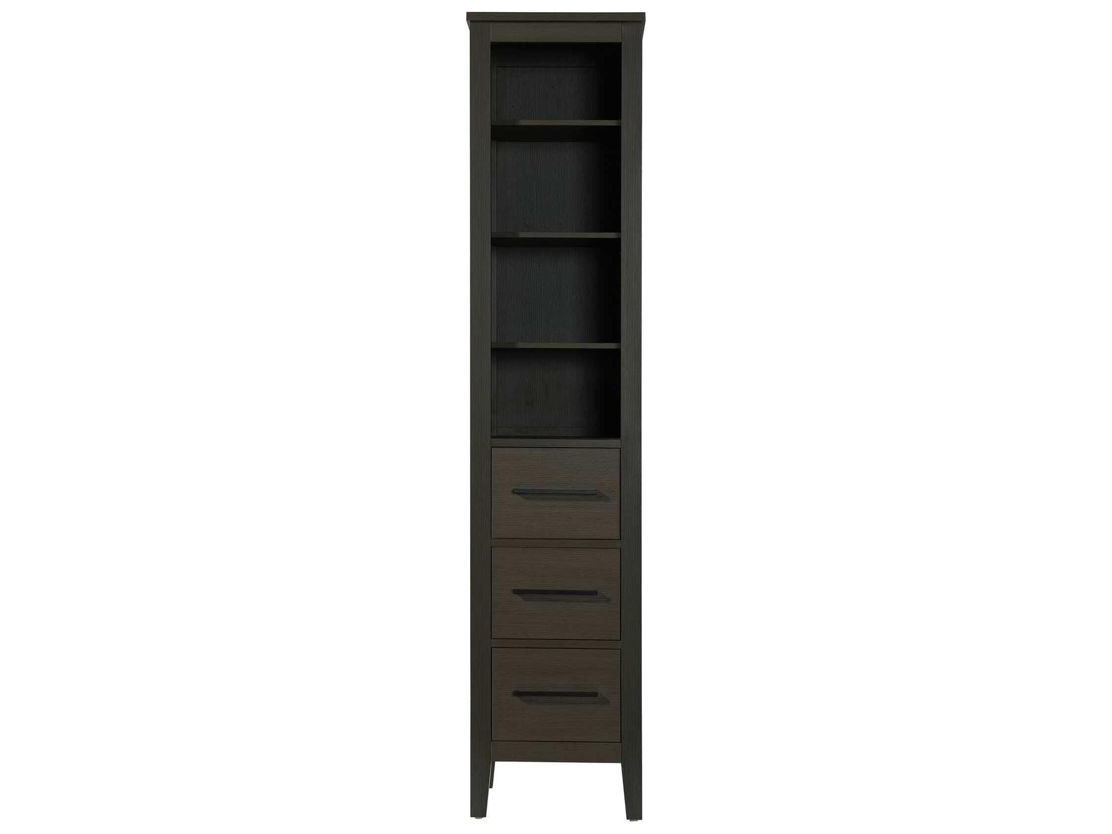 Millie Mocha Brown Rubberwood Open Shelving Bath Storage Cabinet