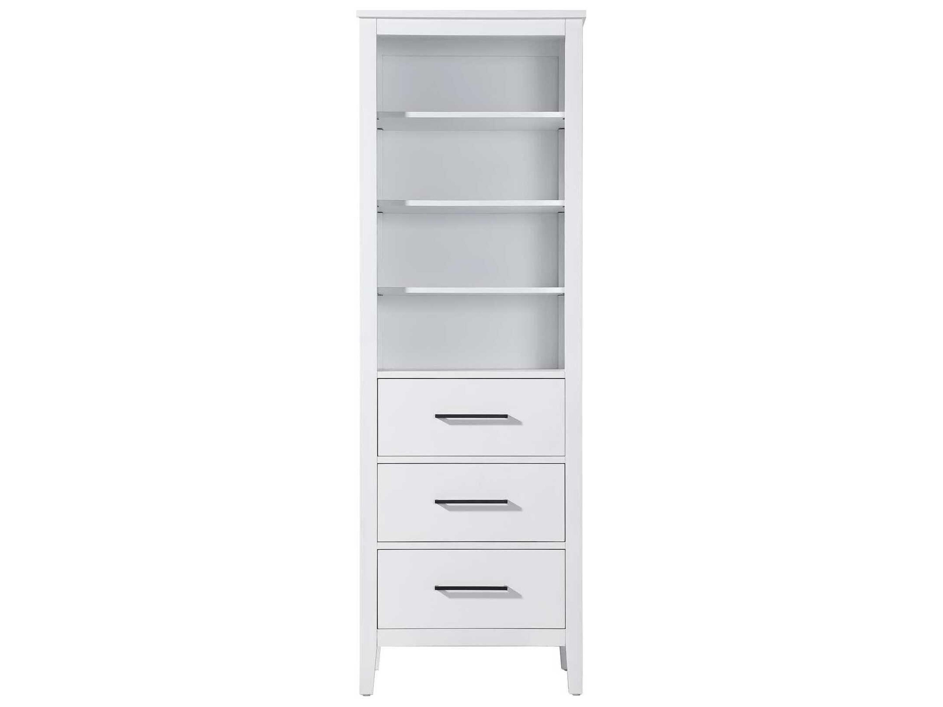 Millie White Rubberwood Open Shelving Bath Storage Cabinet