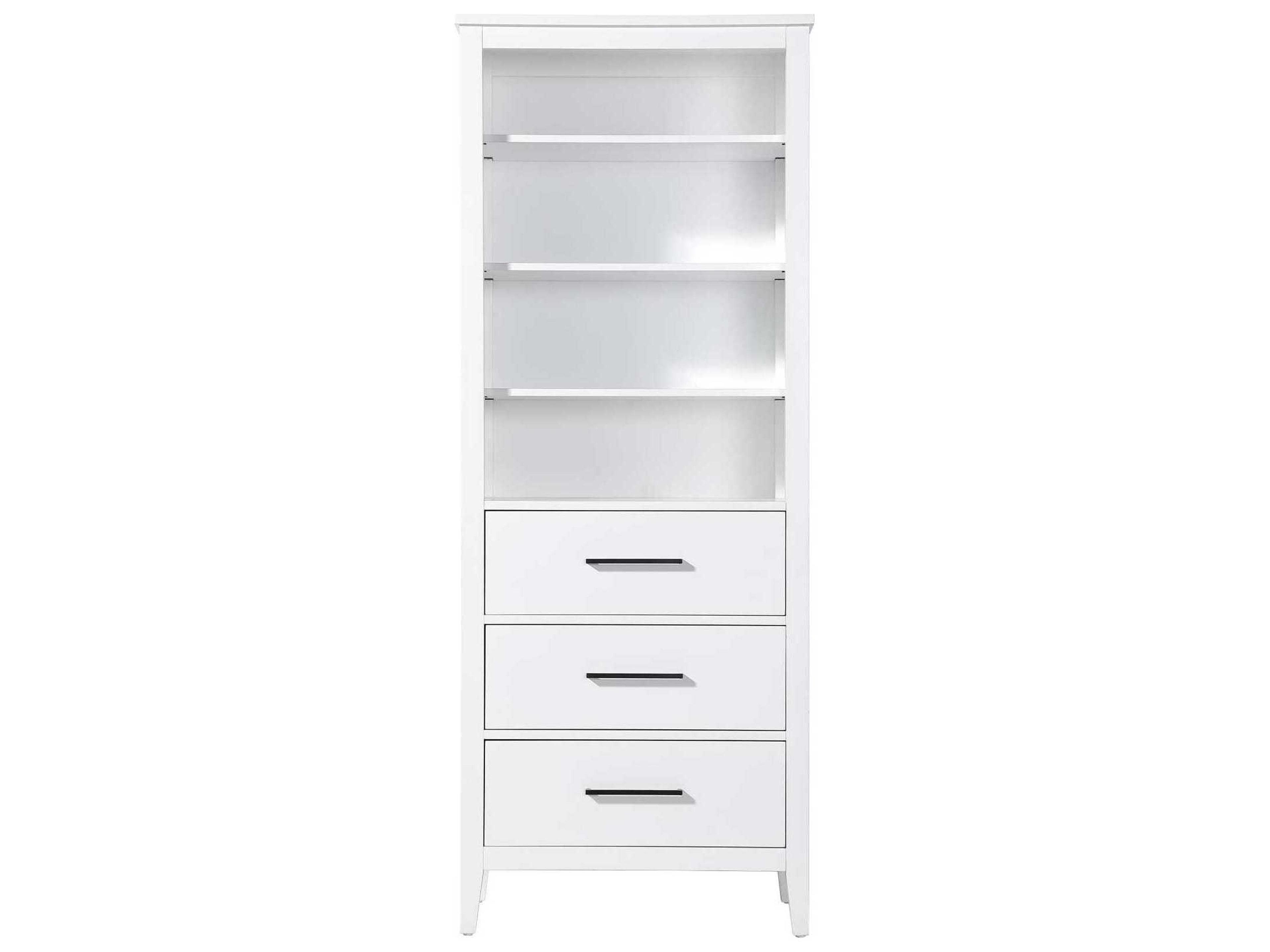Millie White Rubberwood Open Shelving Bath Storage Cabinet