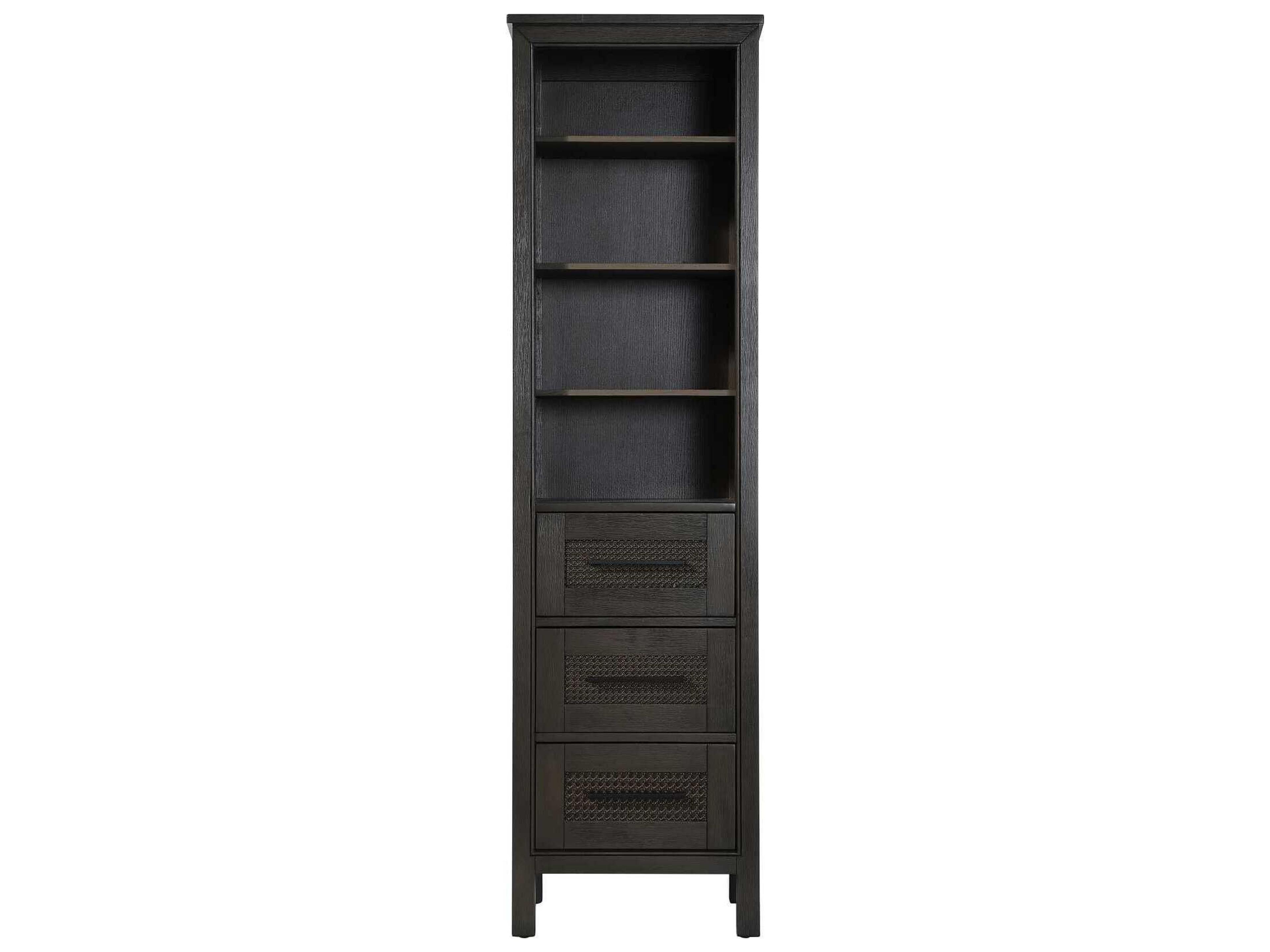 Alina Chocolate Oak Brown Rubberwood Open Shelving Bath Storage Cabinet