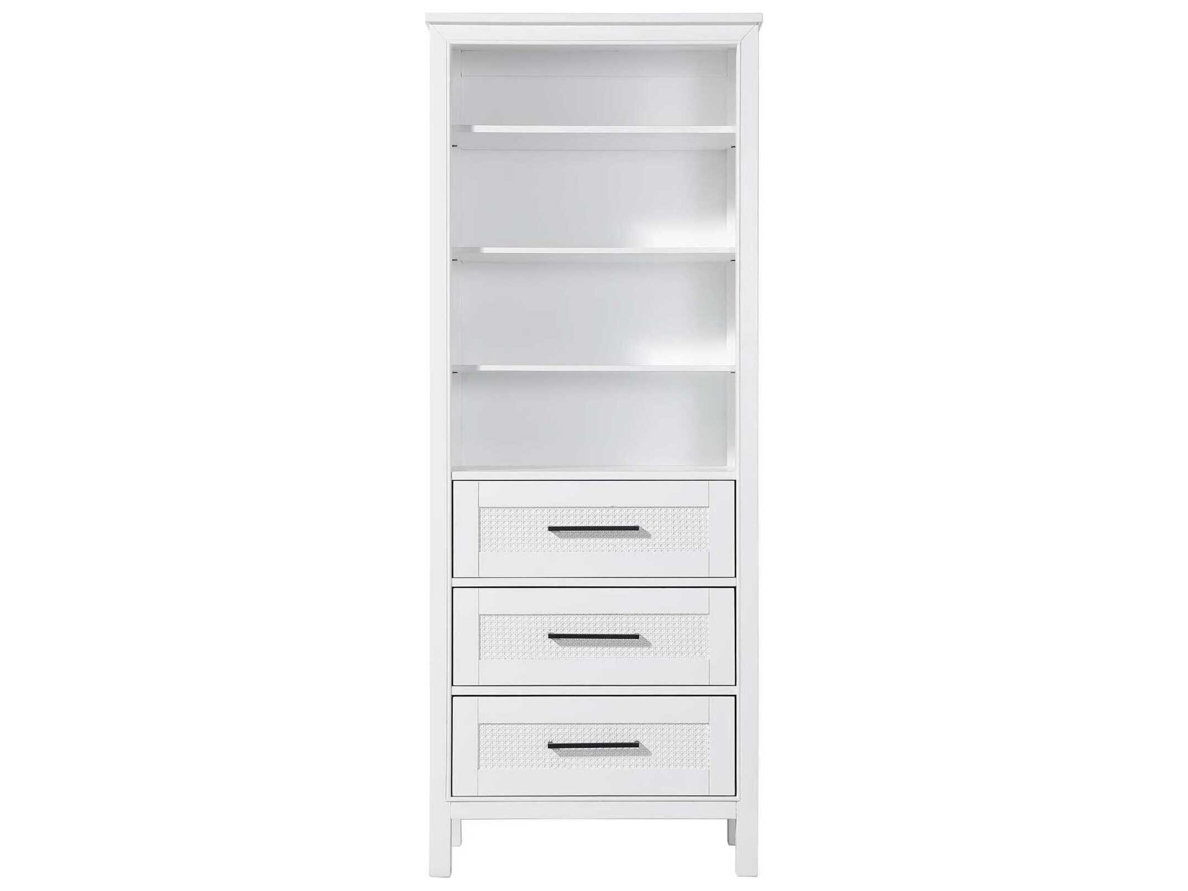 Alina White Rubberwood Open Shelving Bath Storage Cabinet