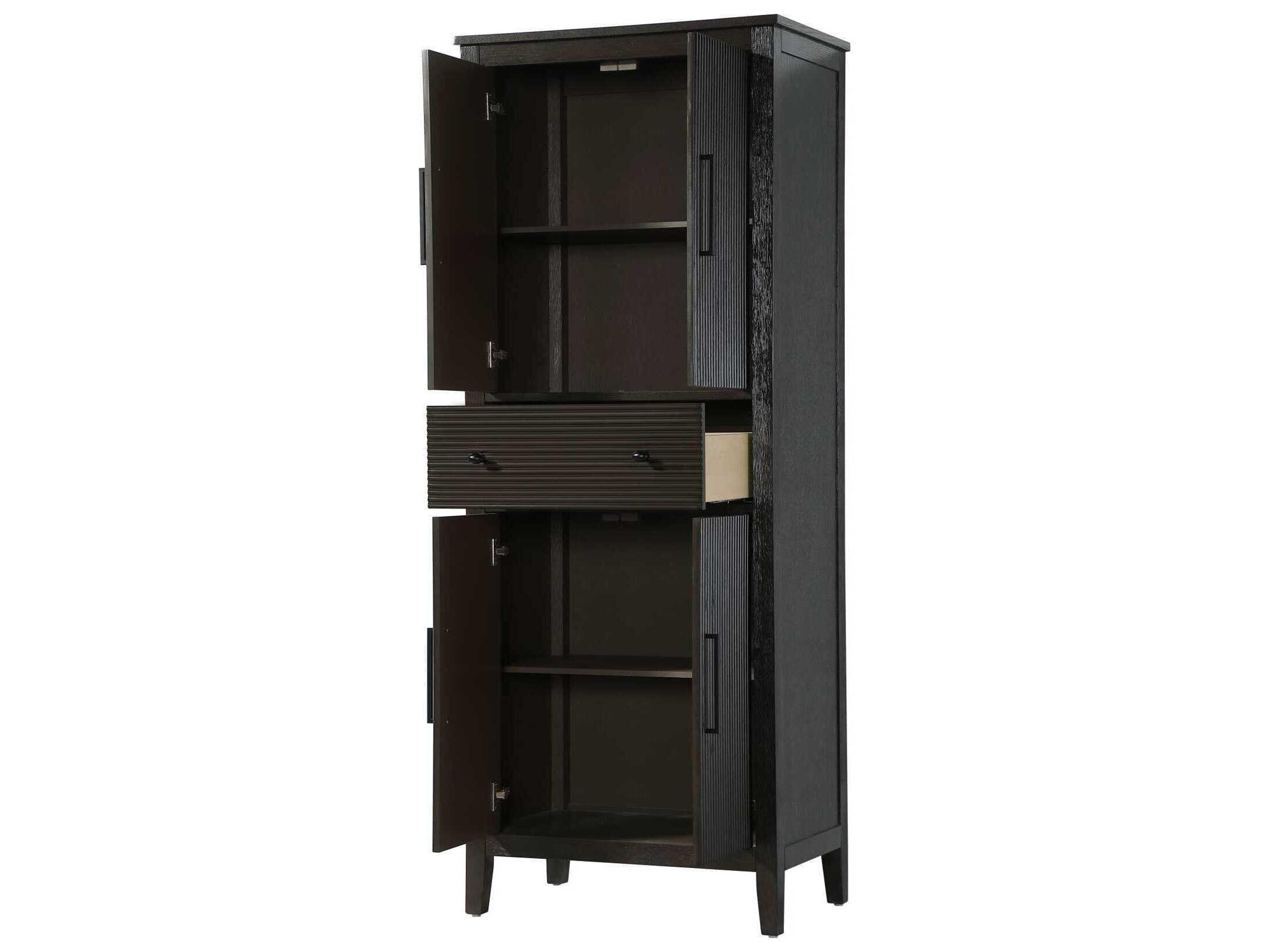 Elegant Lighting Blakely Chocolate Oak Brown Rubberwood Bath Storage Cabinet