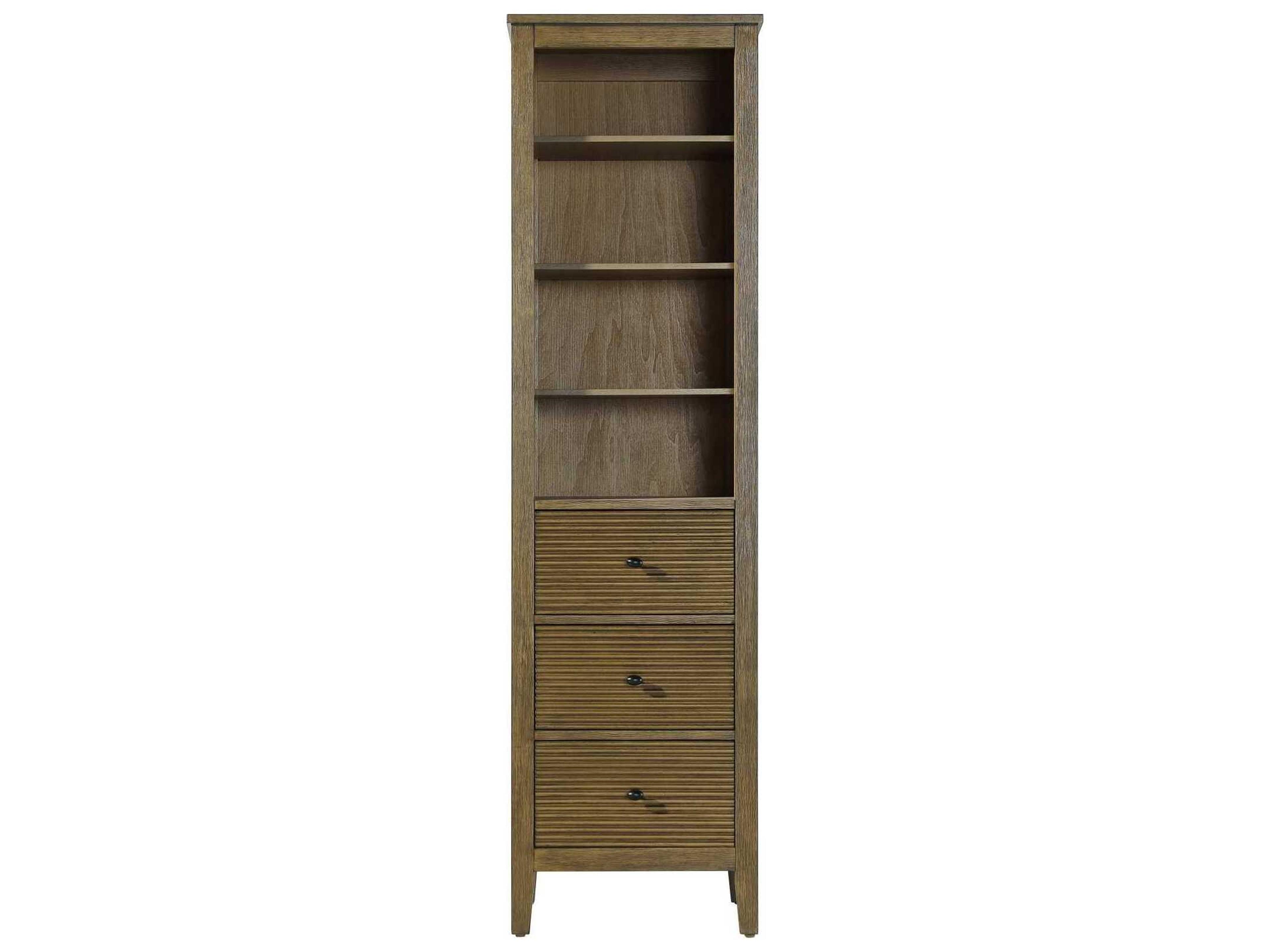 Blakely Hazel Oak Brown Rubberwood Open Shelving Bath Storage Cabinet