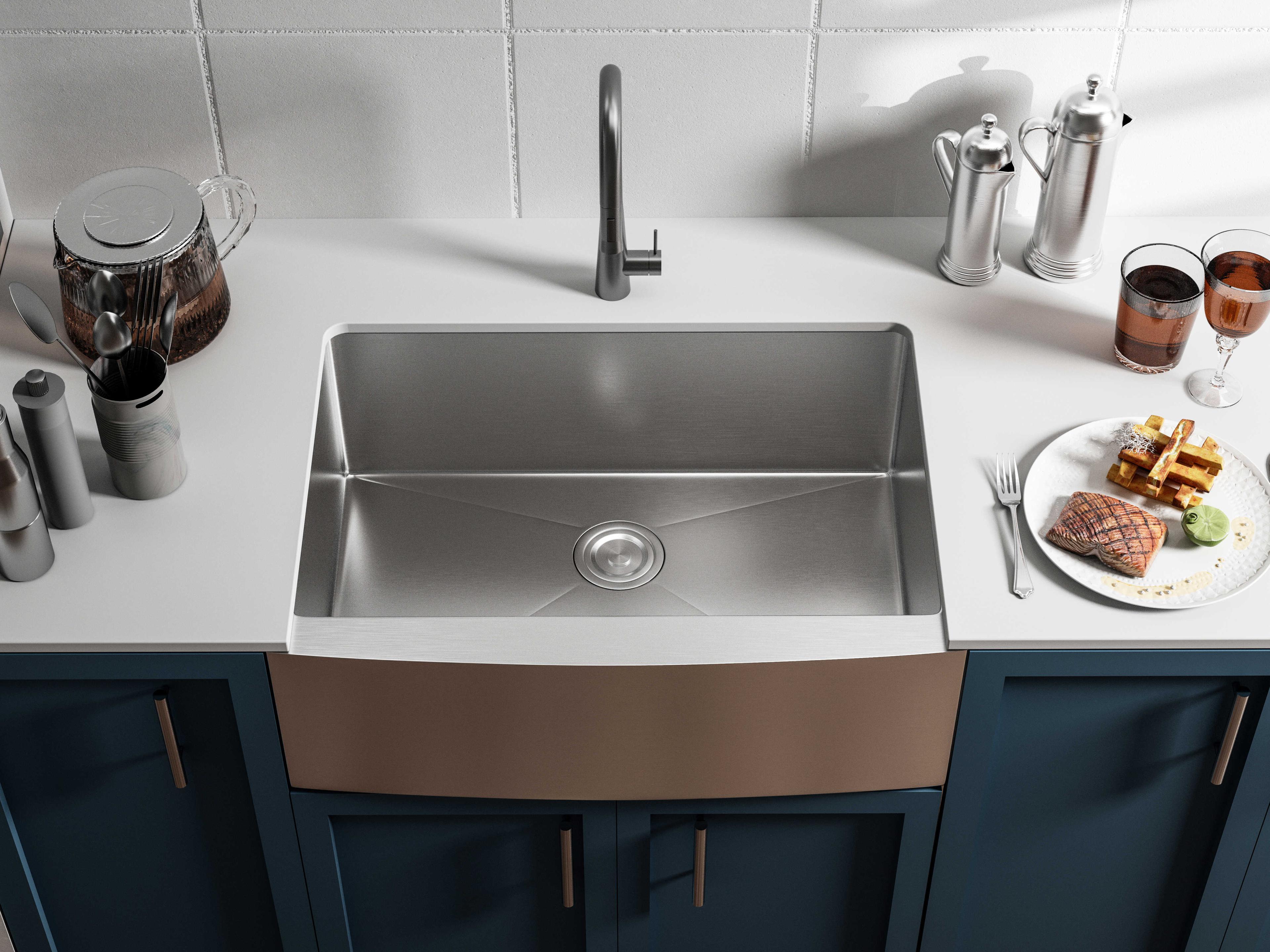 Elegant Lighting Montgomery Stainless Steel Farmhouse Kitchen Sink