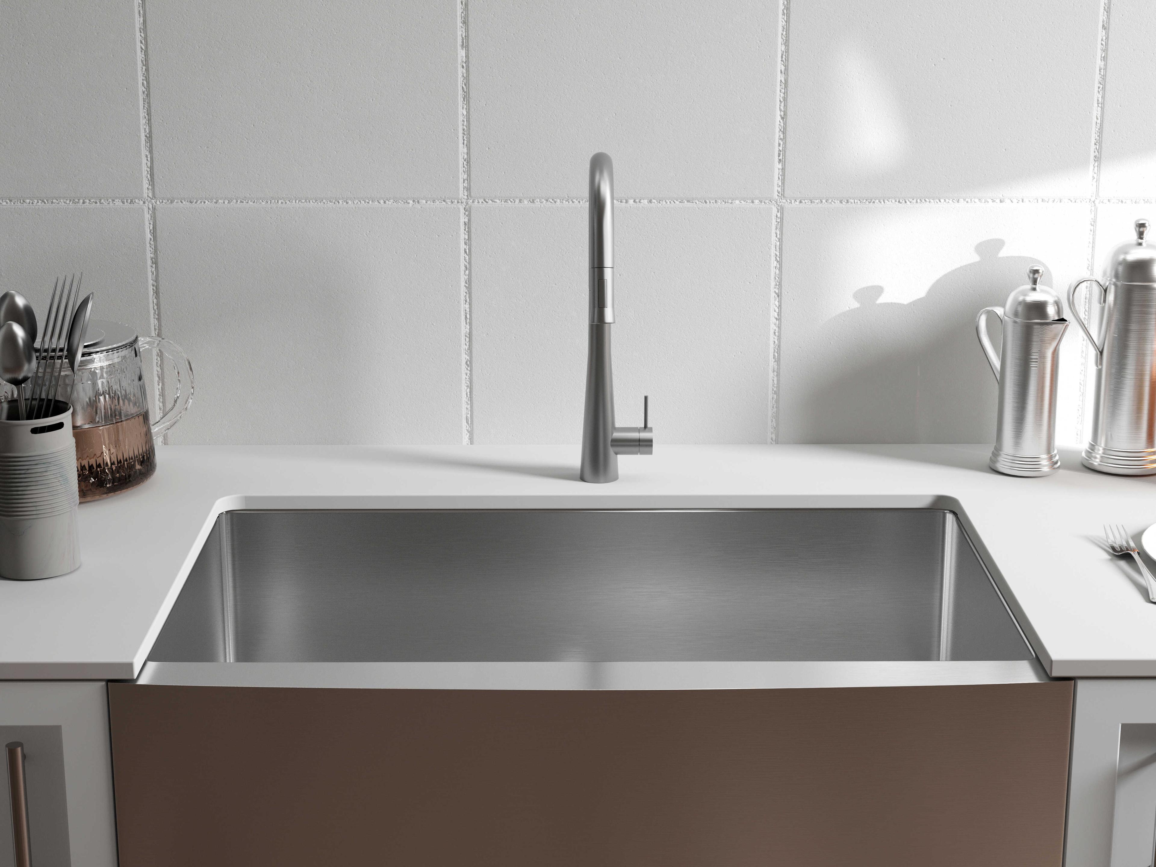 Elegant Lighting Montgomery Stainless Steel Farmhouse Kitchen Sink