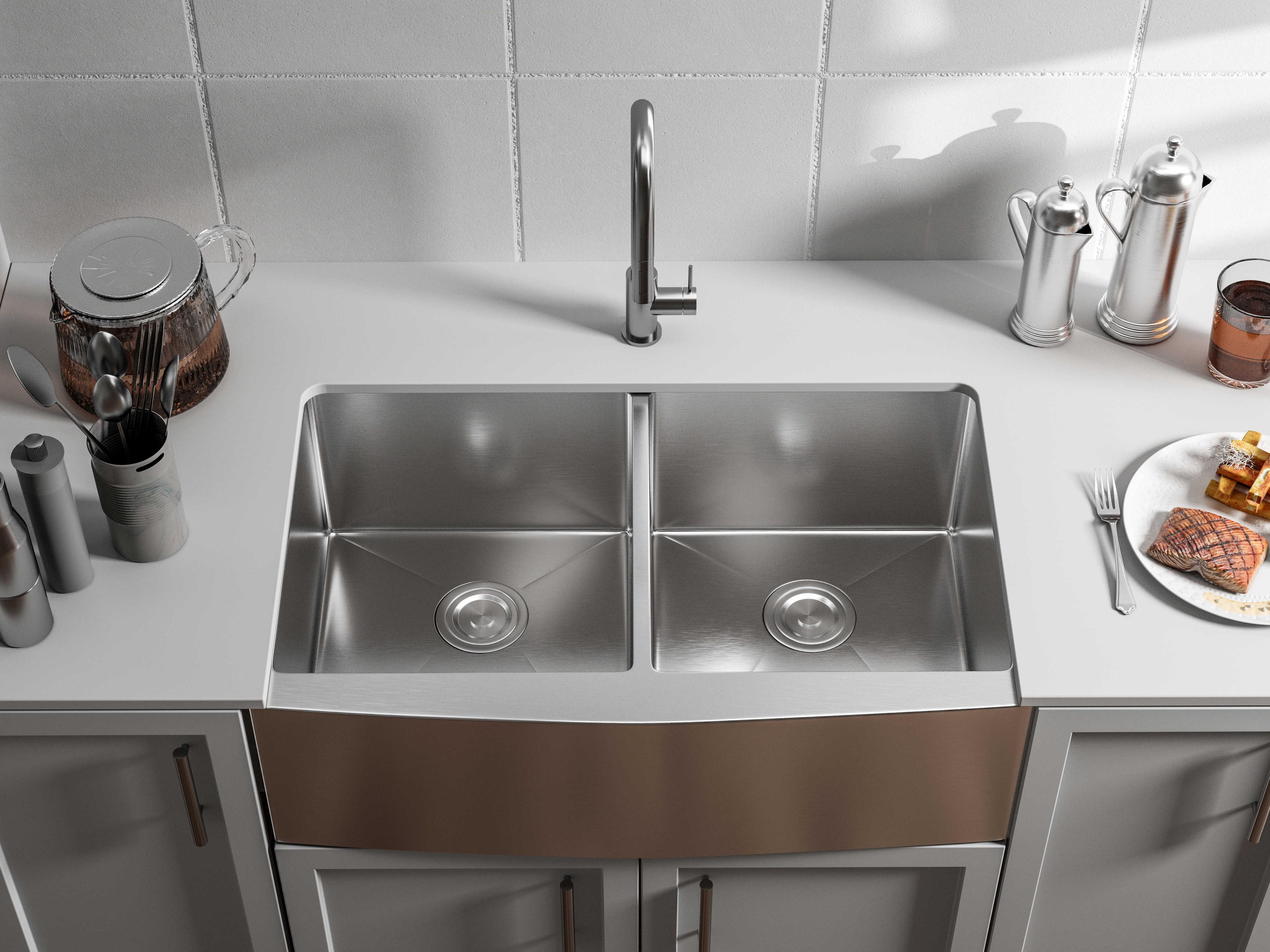 Elegant Lighting Montgomery Stainless Steel Farmhouse Kitchen Sink