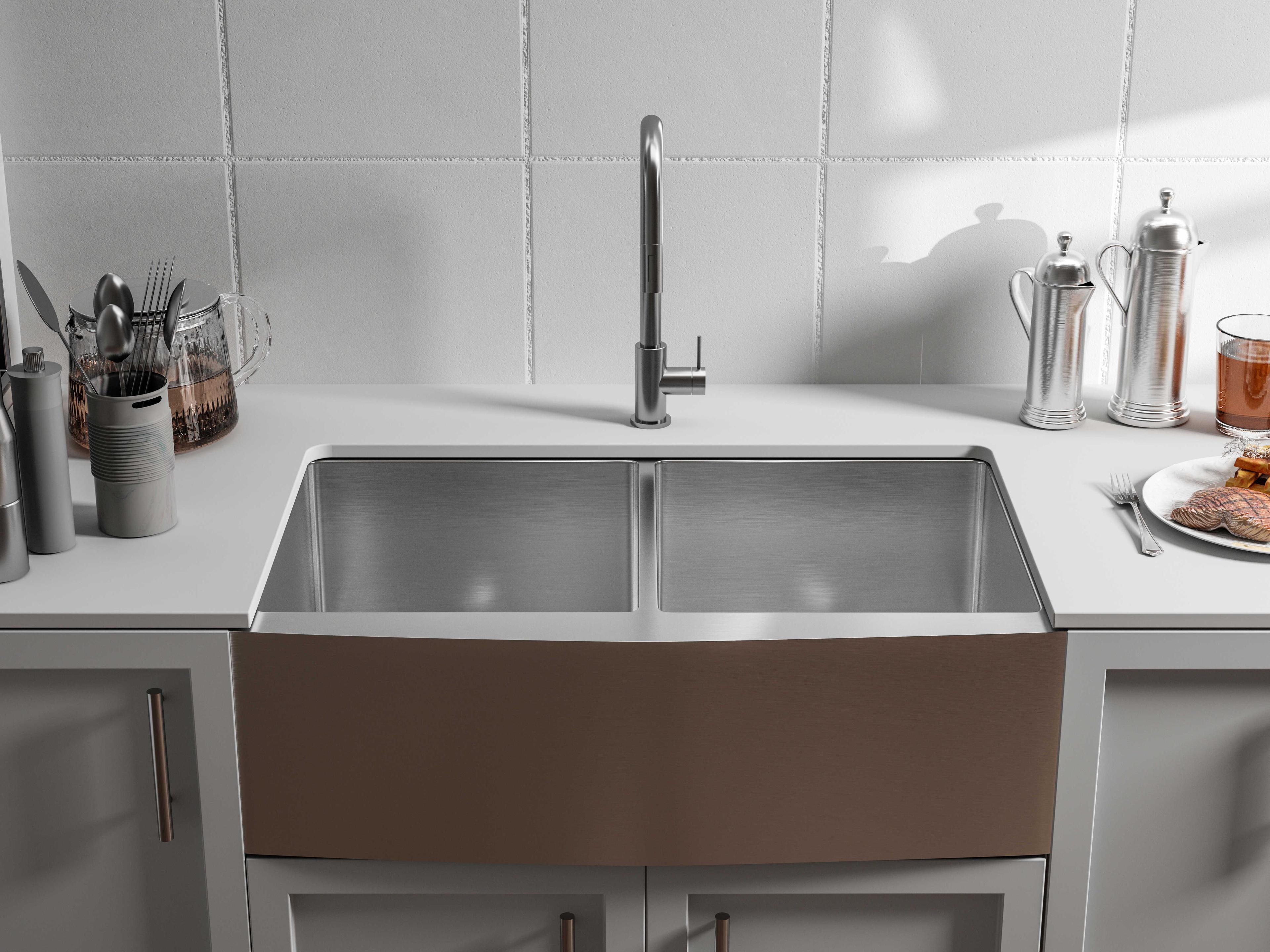 Elegant Lighting Montgomery Stainless Steel Farmhouse Kitchen Sink