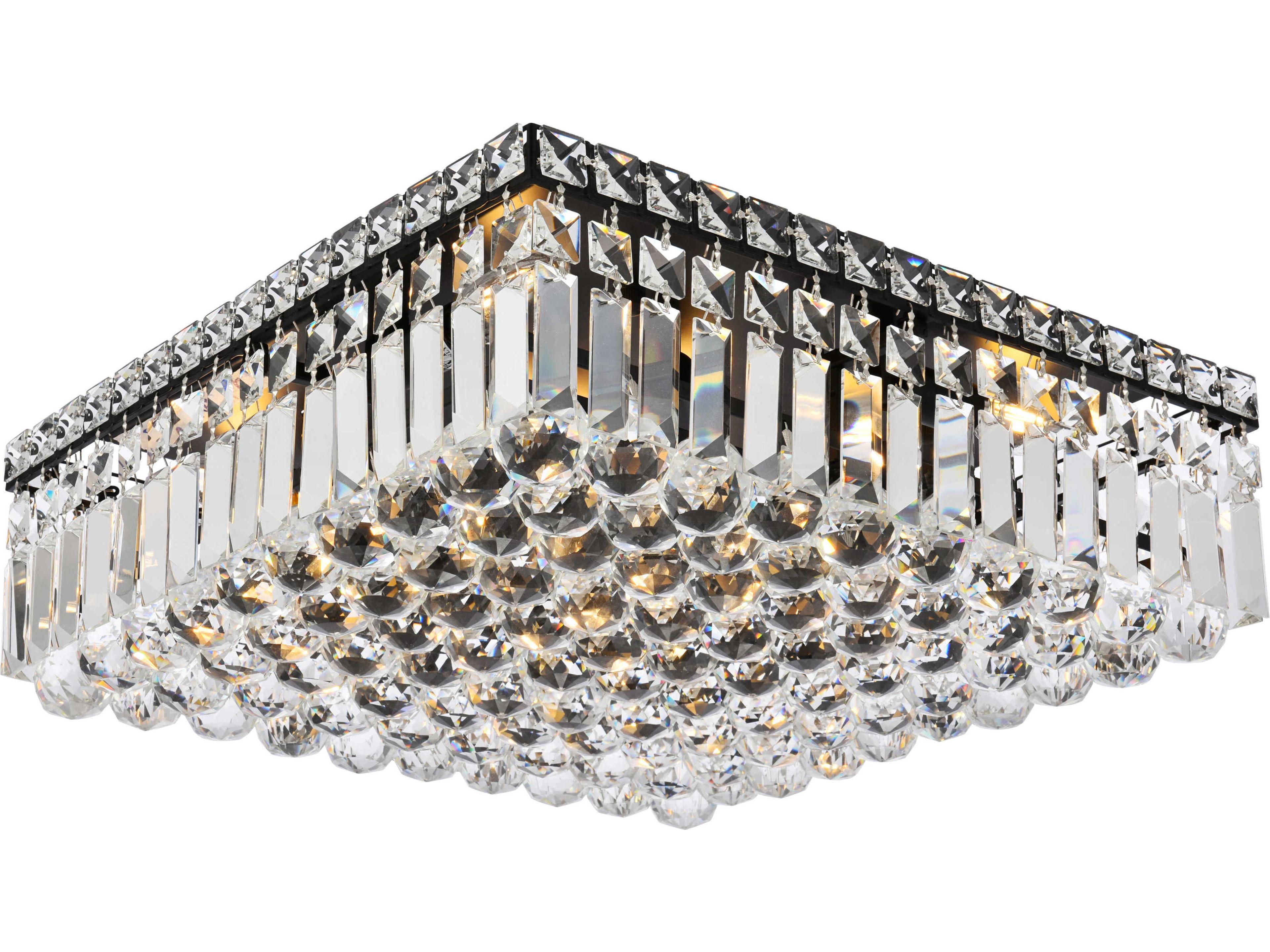 Maxime 6-Light Black And Clear Crystal Flush Mount