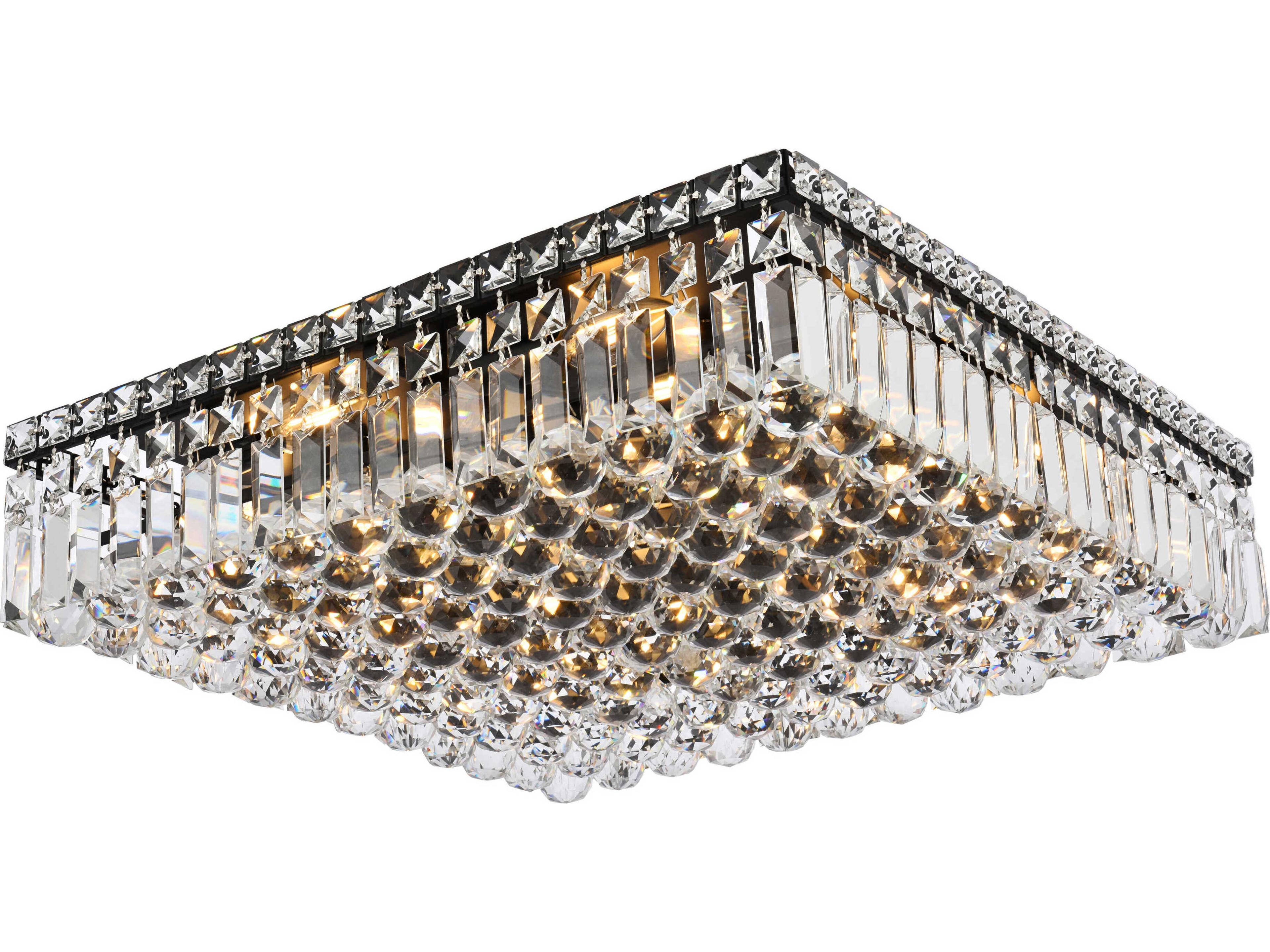 Maxime 12-Light Black And Clear Crystal Flush Mount