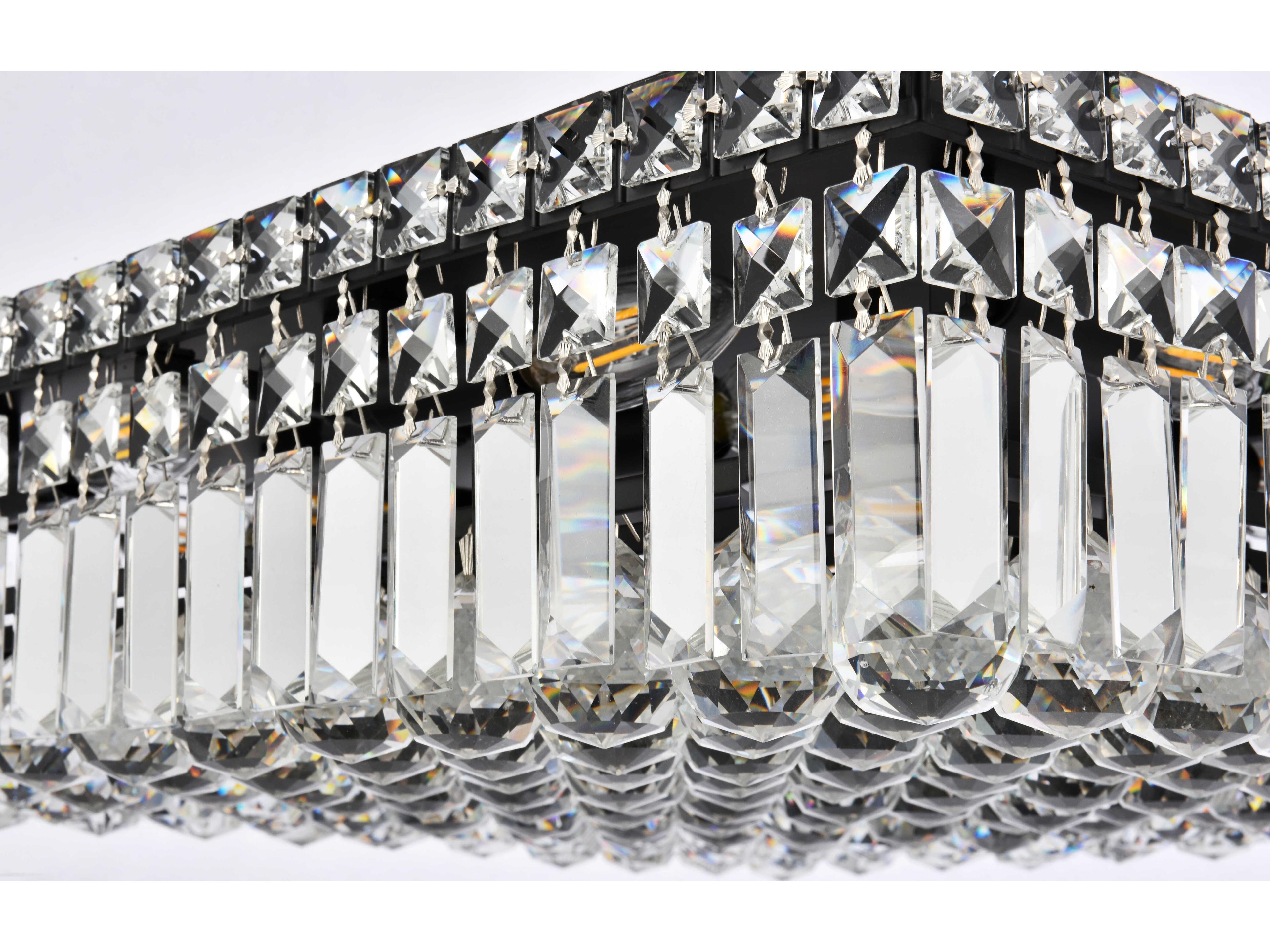 Elegant Lighting Maxime 12-Light Black And Clear Crystal Flush Mount