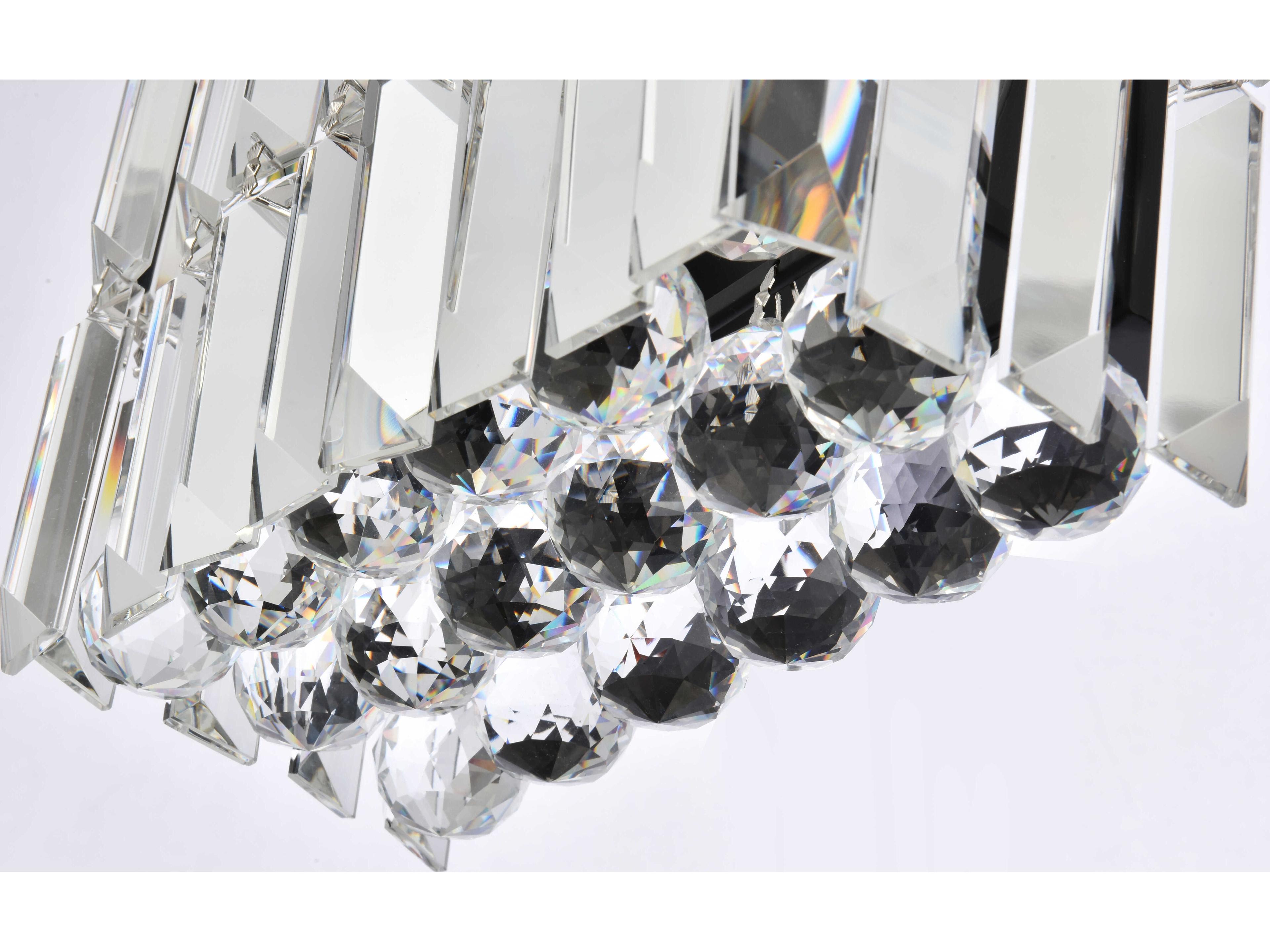 Elegant Lighting Maxime 4-Light Black And Clear Crystal Wall Sconce