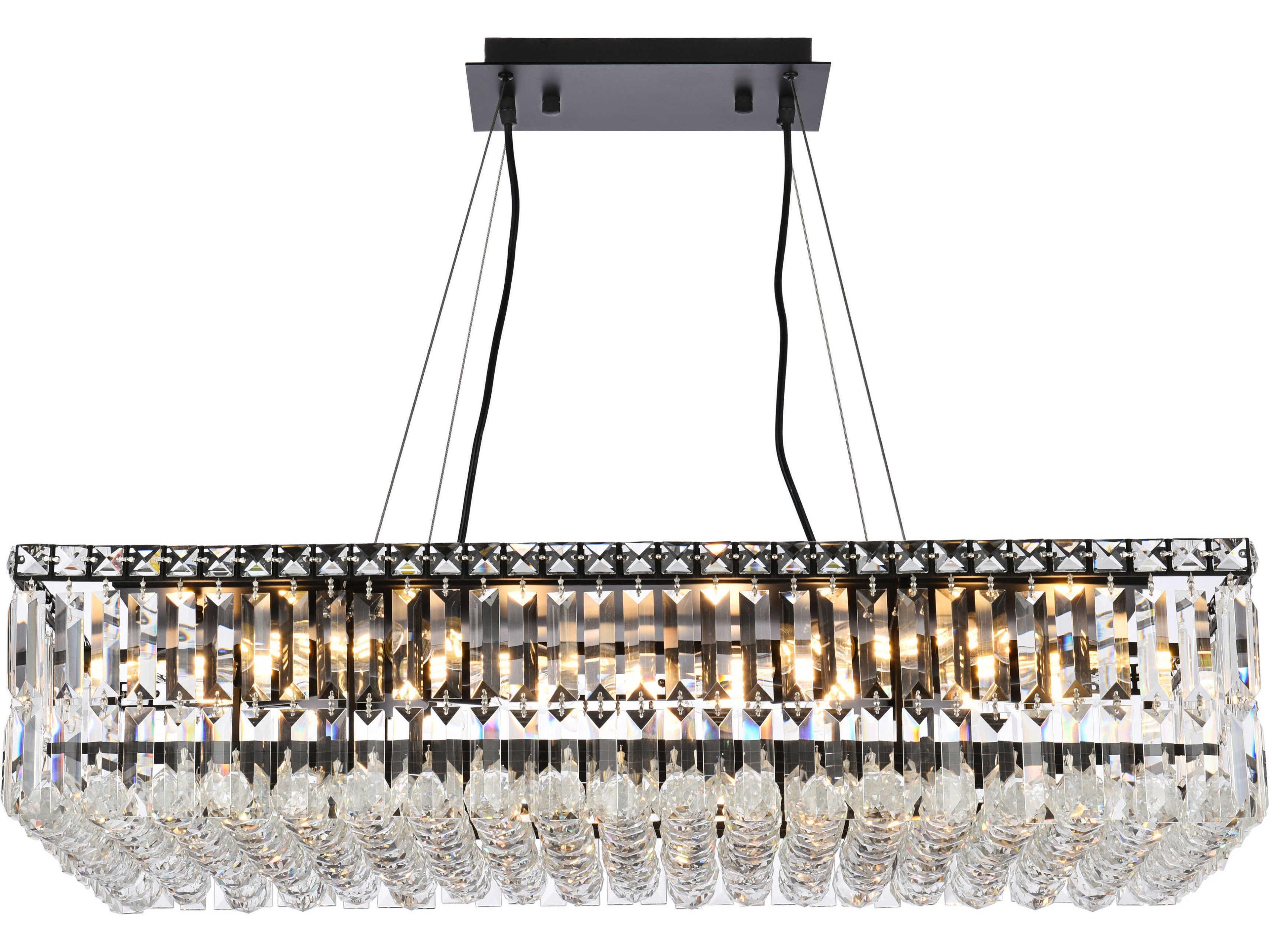 Maxime 16-Light6-Light Black And Clear Crystal Island Pendant