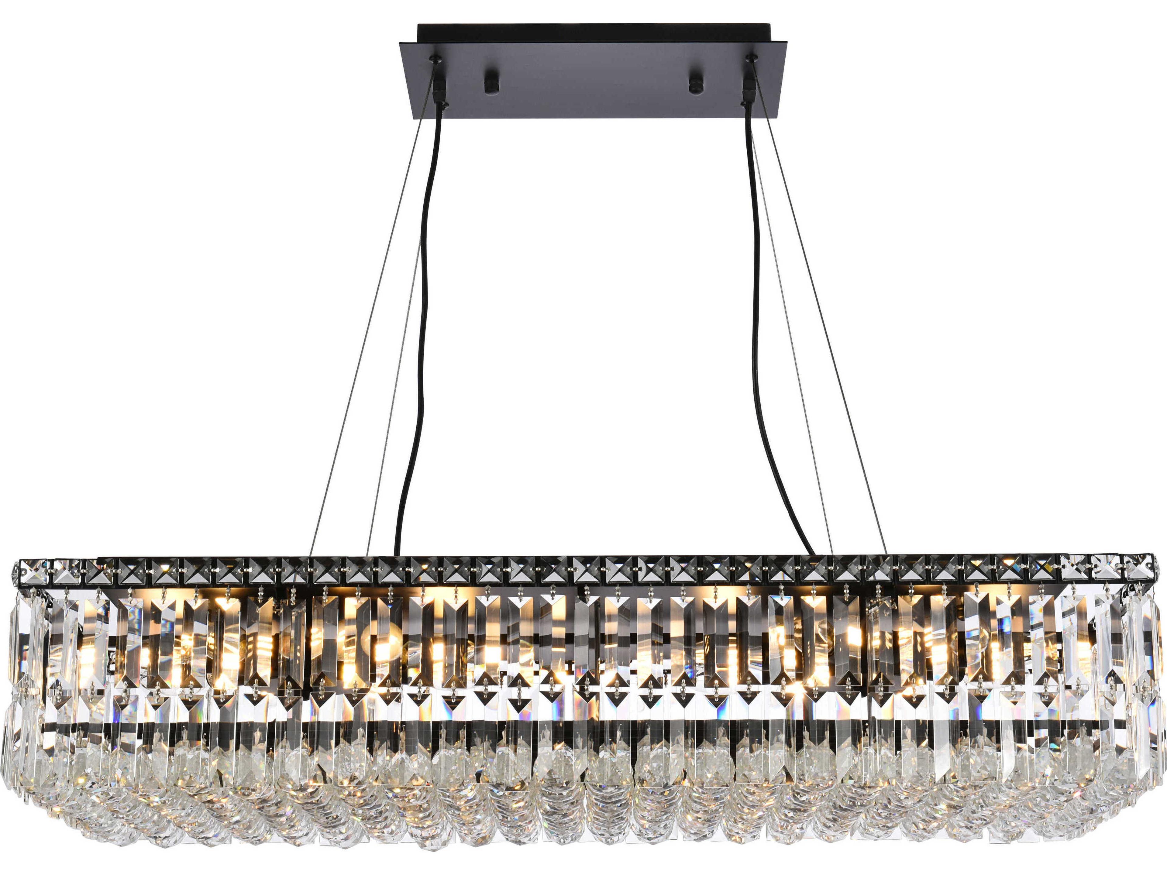 Elegant Lighting Maxime 16-Light6-Light Black And Clear Crystal Island Pendant