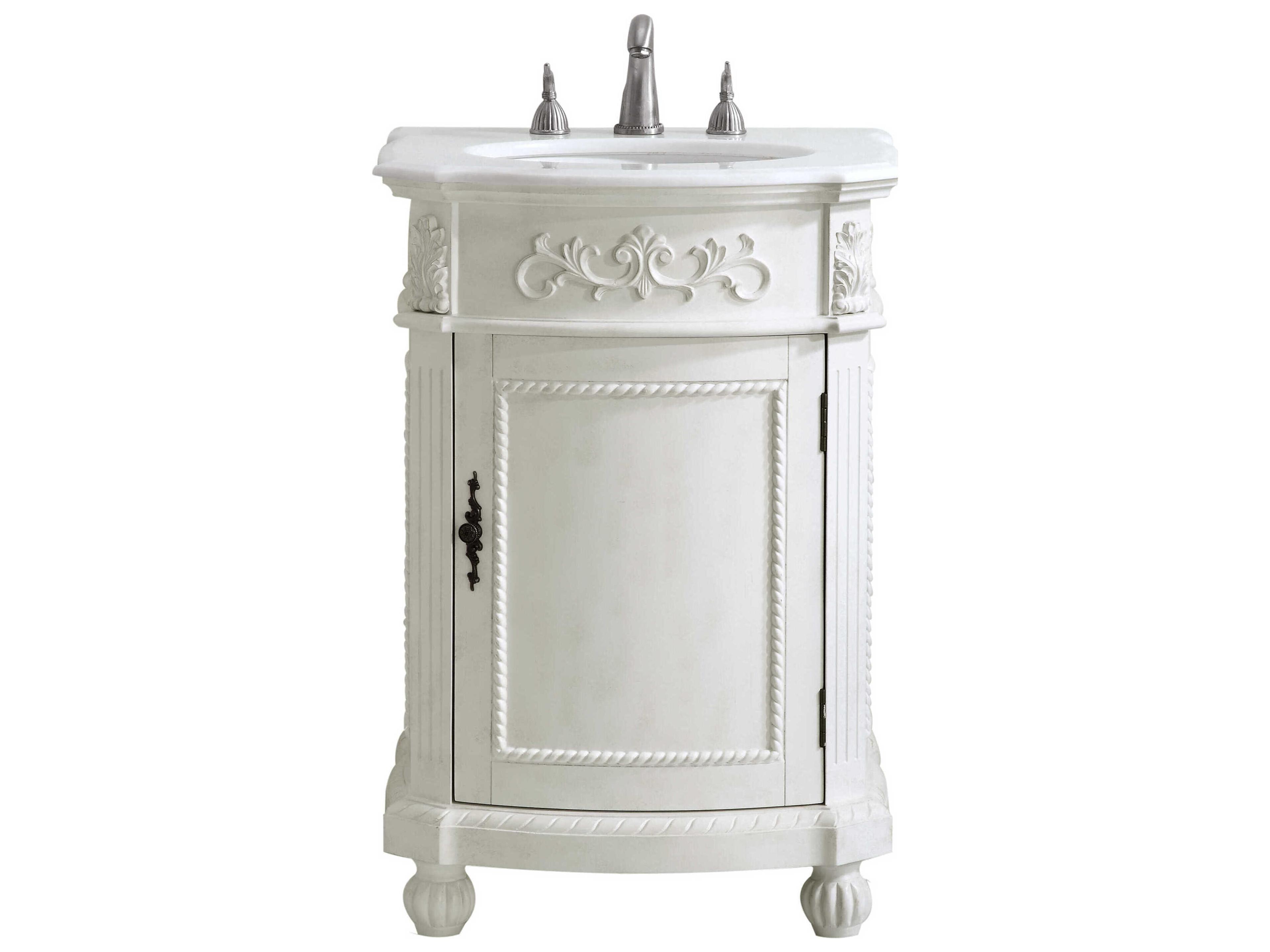 Danville Antique White 24" Vanity with Ivory White Quartz Countertop