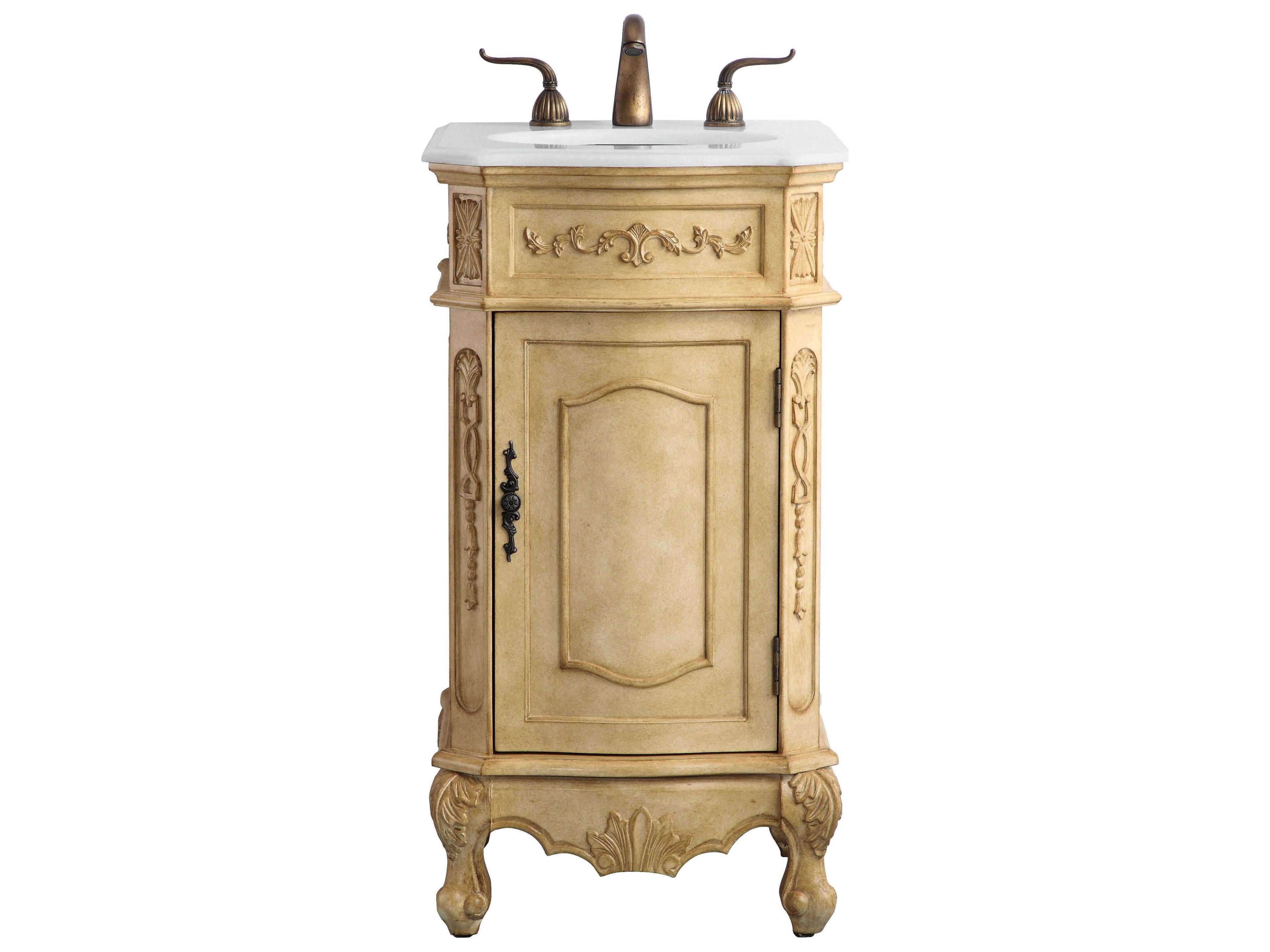 Danville Antique Beige 19" Vanity with Ivory White Quartz Countertop