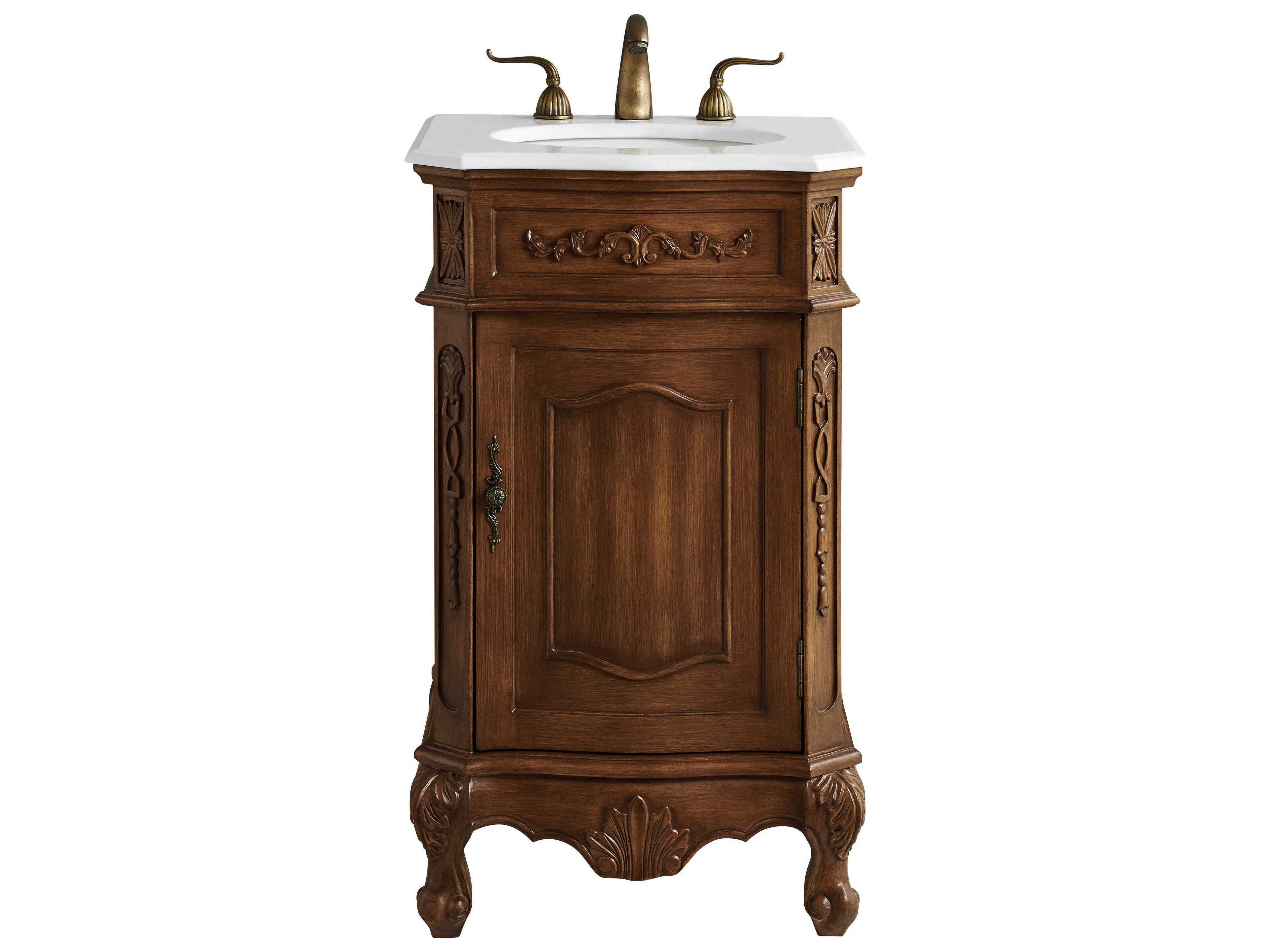 Danville Teak 21" Vanity with Ivory White Quartz Countertop