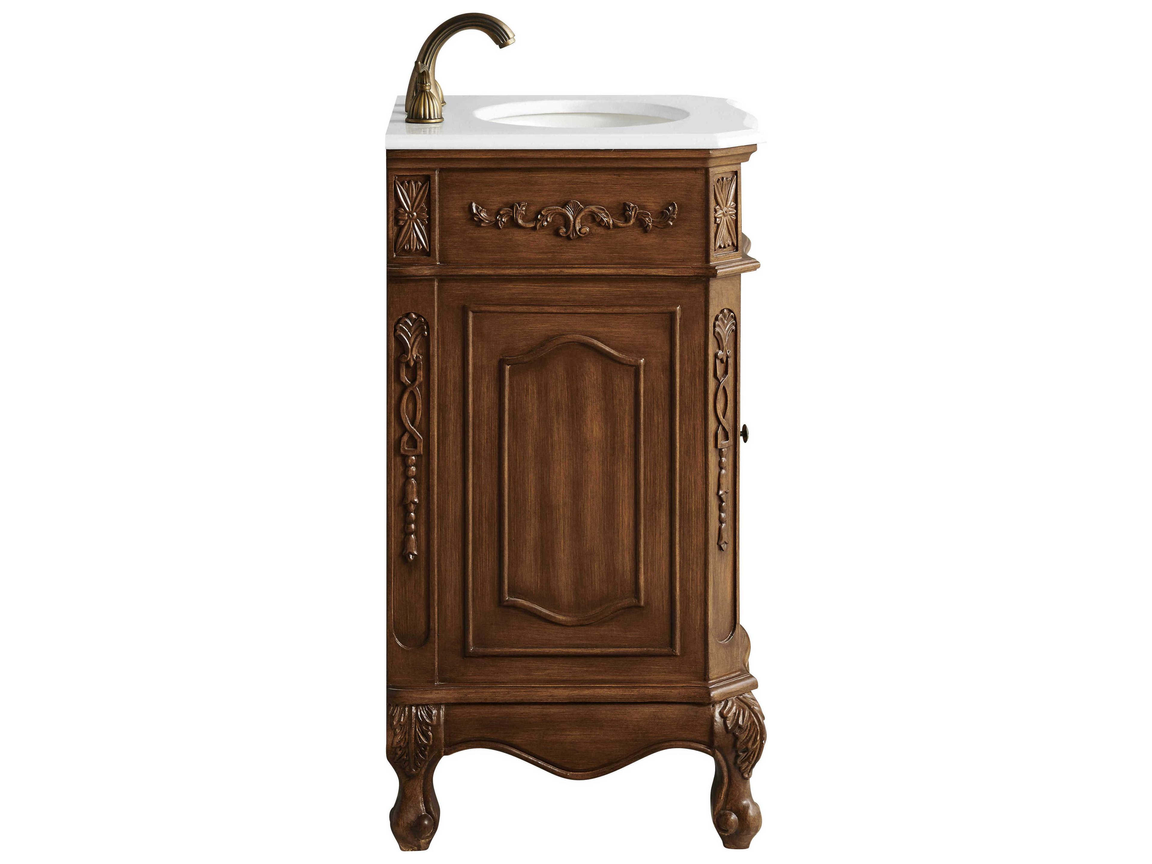 Elegant Lighting Danville Teak 21" Vanity with Ivory White Quartz Countertop