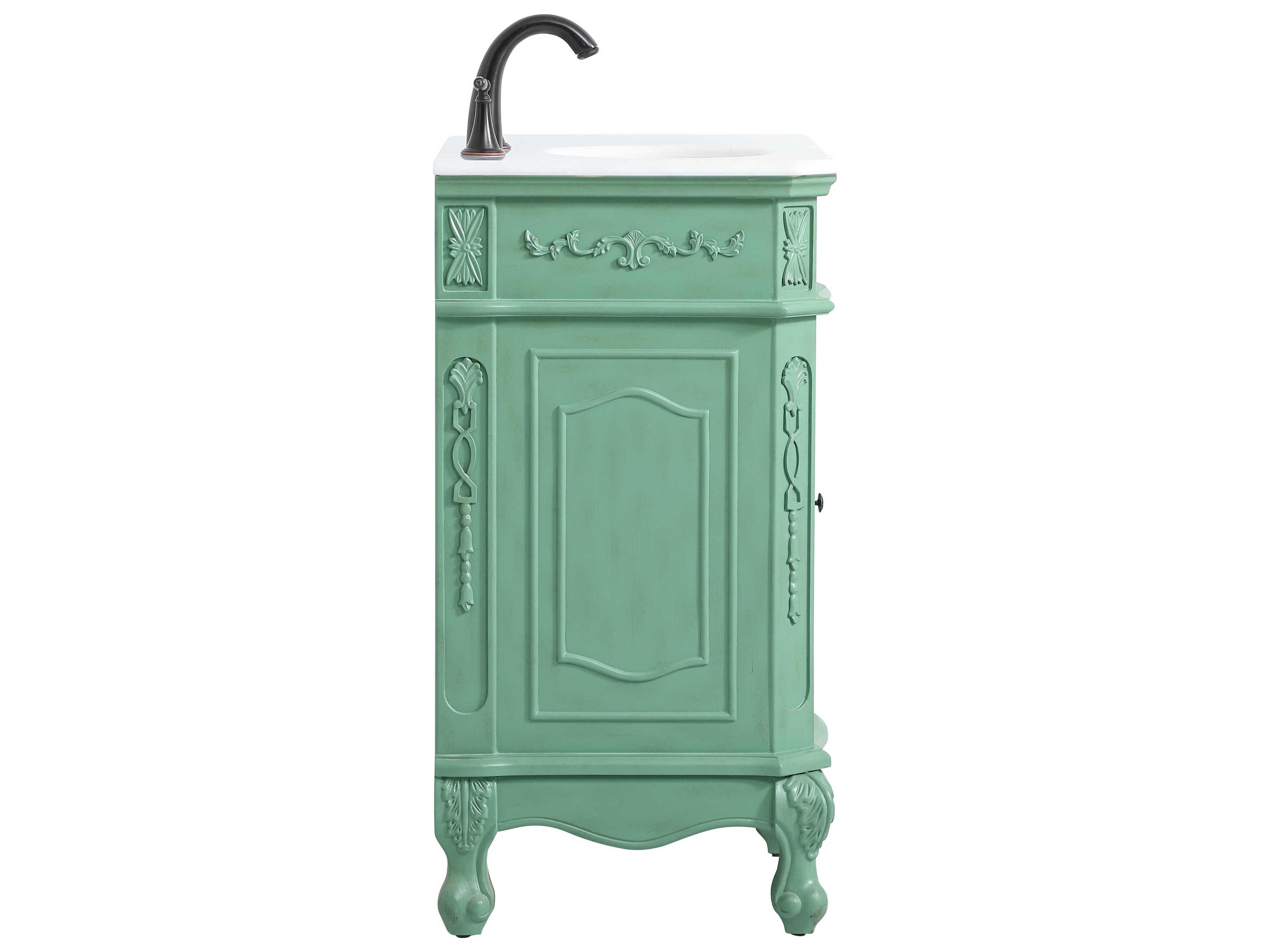 Elegant Lighting Danville Vintage Mint 21" Vanity with Ivory White Quartz Countertop